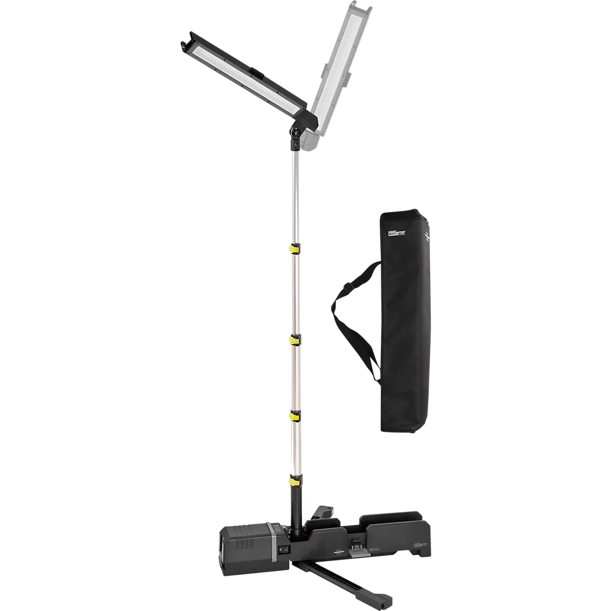 Brennenstuhl Multi Battery LED oplaadbare werklamp 6050 MA, 60W, 4 schakelstanden, in hoogte verstelbaar, met statief, 7700 lm, IP54, L 112 x B 698 x H 129 mm, zwart