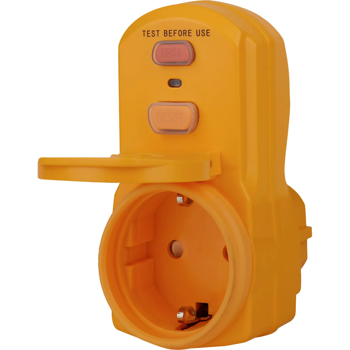 Brennenstuhl persoonlijke beschermingsadapter BDI-A 2 30, 16A, 3500W, aanraakbeveiliging, klapdeksel, tweepolige uitschakeling, voor gebruik buiten en binnen, L 105 x B 50 x H 95 mm, geel
