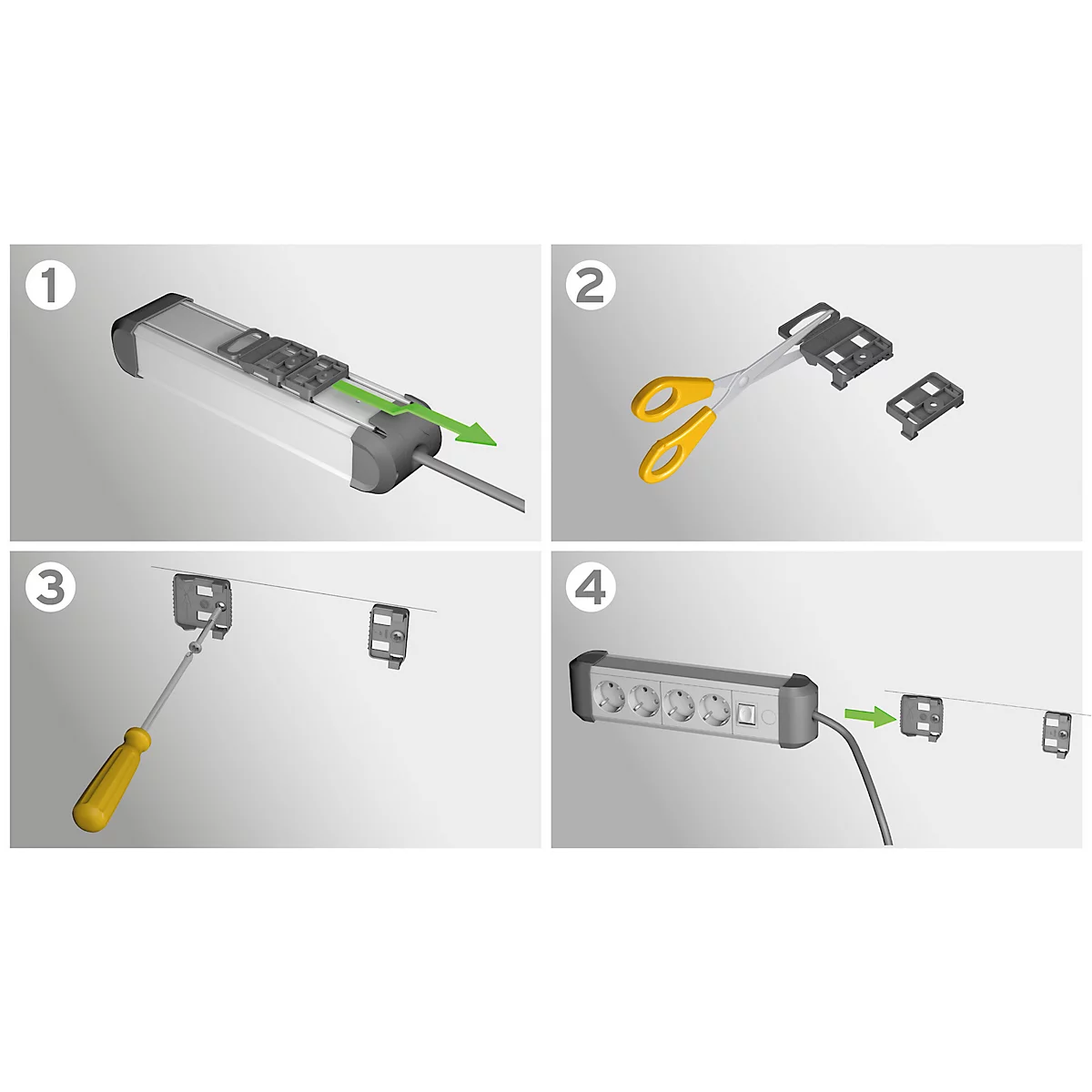 Brennenstuhl Premium-Alu-Line contactdoosstrook, 10-voudig, aluminium, 3m kabel, verlichte veiligheidsschakelaar, 45° opstelling, zwart/zilver