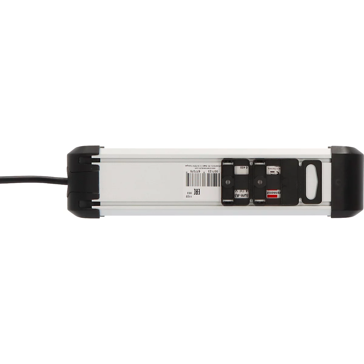 Brennenstuhl Premium-Alu-Line contactdoosstrook, 4-voudig, aluminium, 1,8m kabel, verlichte veiligheidsschakelaar, 45° opstelling, zwart/zilver