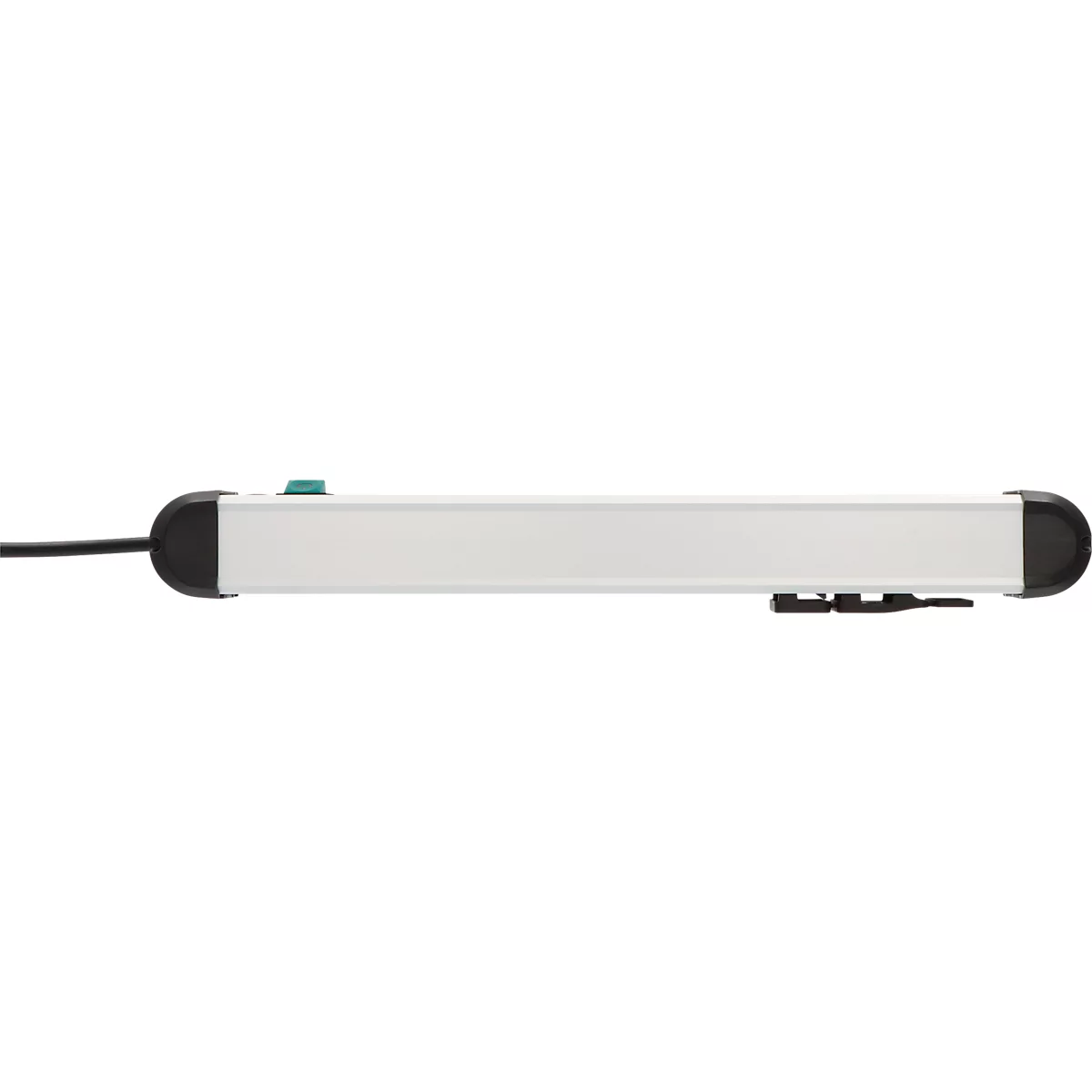 Brennenstuhl Premium-Alu-Line contactdoosstrook, 8-voudig, aluminium, 3m kabel, verlichte veiligheidsschakelaar, 45° opstelling, zwart/zilver