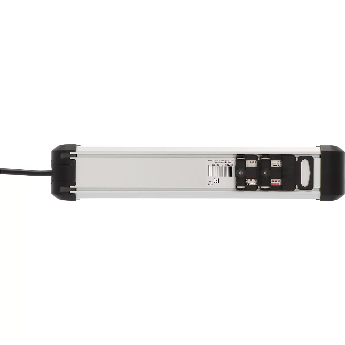 Brennenstuhl Premium-Alu-Line Steckdosenleiste, 6-fach, Aluminium, 3m Kabel, beleuchteter Sicherheitsschalter, 45°-Anordnung, schwarz/silber