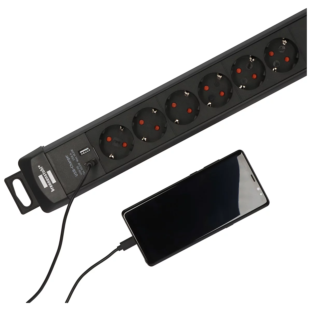 Detailansicht eines schwarzen Verbindungsstücks mit einer gelben Pfeil-Illustration, die eine 180°-Drehung anzeigt.