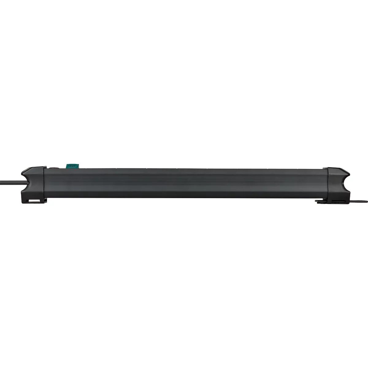 Brennenstuhl Premium-Line stekkerdoosstrook, 8-voudig, ophanginrichting, verlichte veiligheidsschakelaar, 45°-opstelling, lichtgrijs/zwart