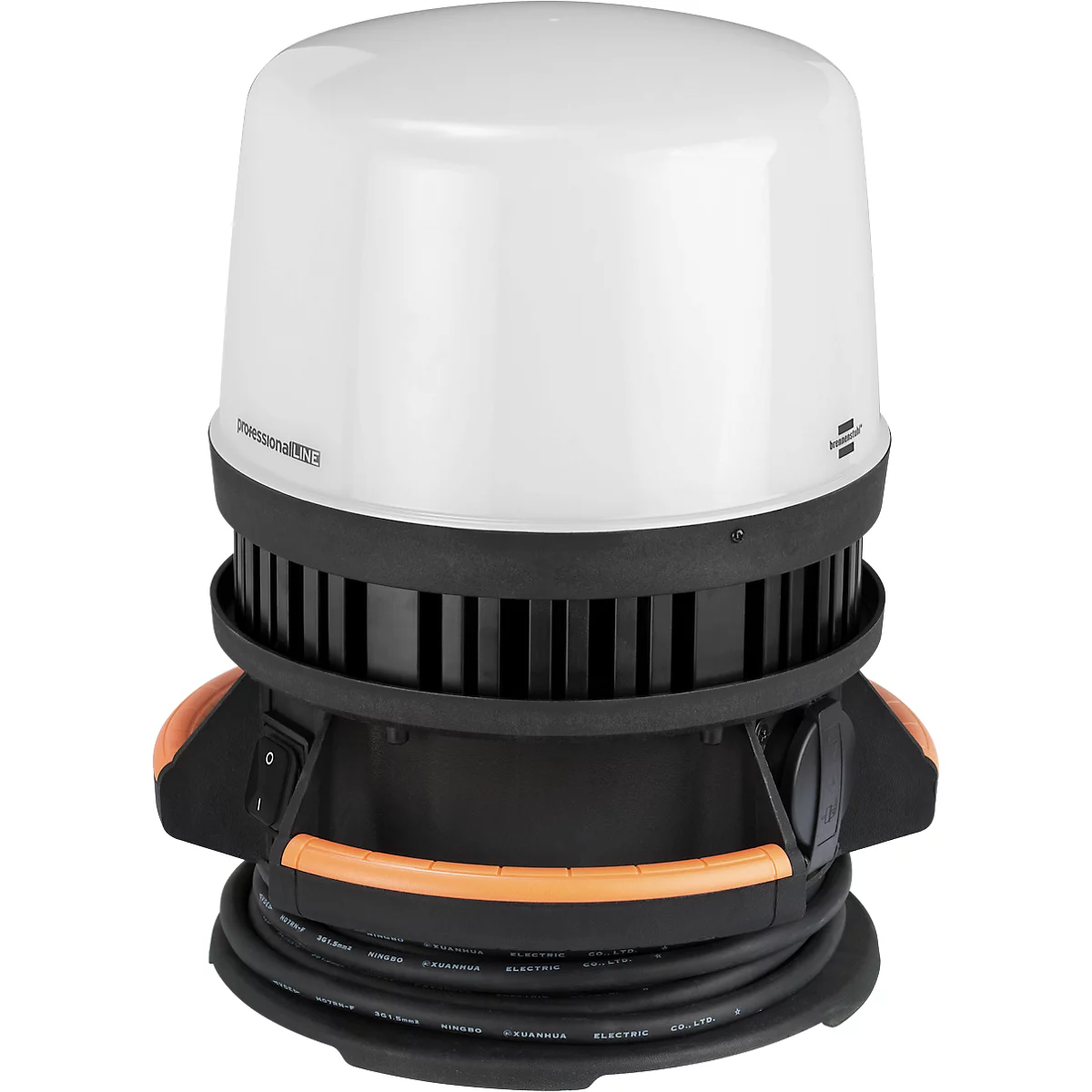 Brennenstuhl professionalLINE LED Baustrahler ORUM 12050, 3 Schaltstufen, 360° Abstrahlwinkel, 12600 lm, IP54, IK08, L 280 x B 280 x H 345 mm, schwarz