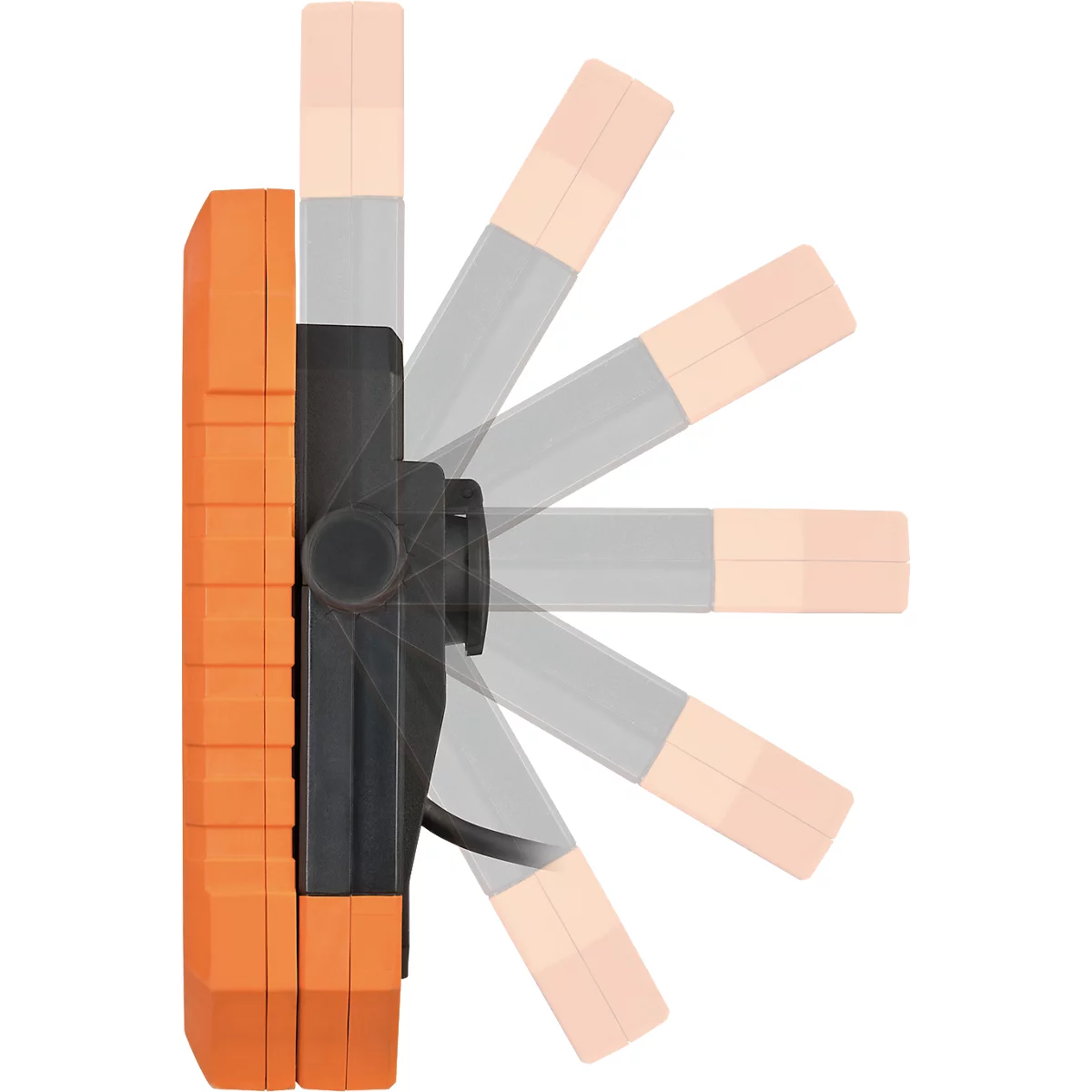 Brennenstuhl professionalLINE LED Baustrahler X 8050 M, 8900 lm, 80 W, spritzwassergeschützt, mit Deckel, dimmbar, Haltebügel, Innen- & Aussen, IP54, 109 x B 310 x 305 mm, orange/schwarz