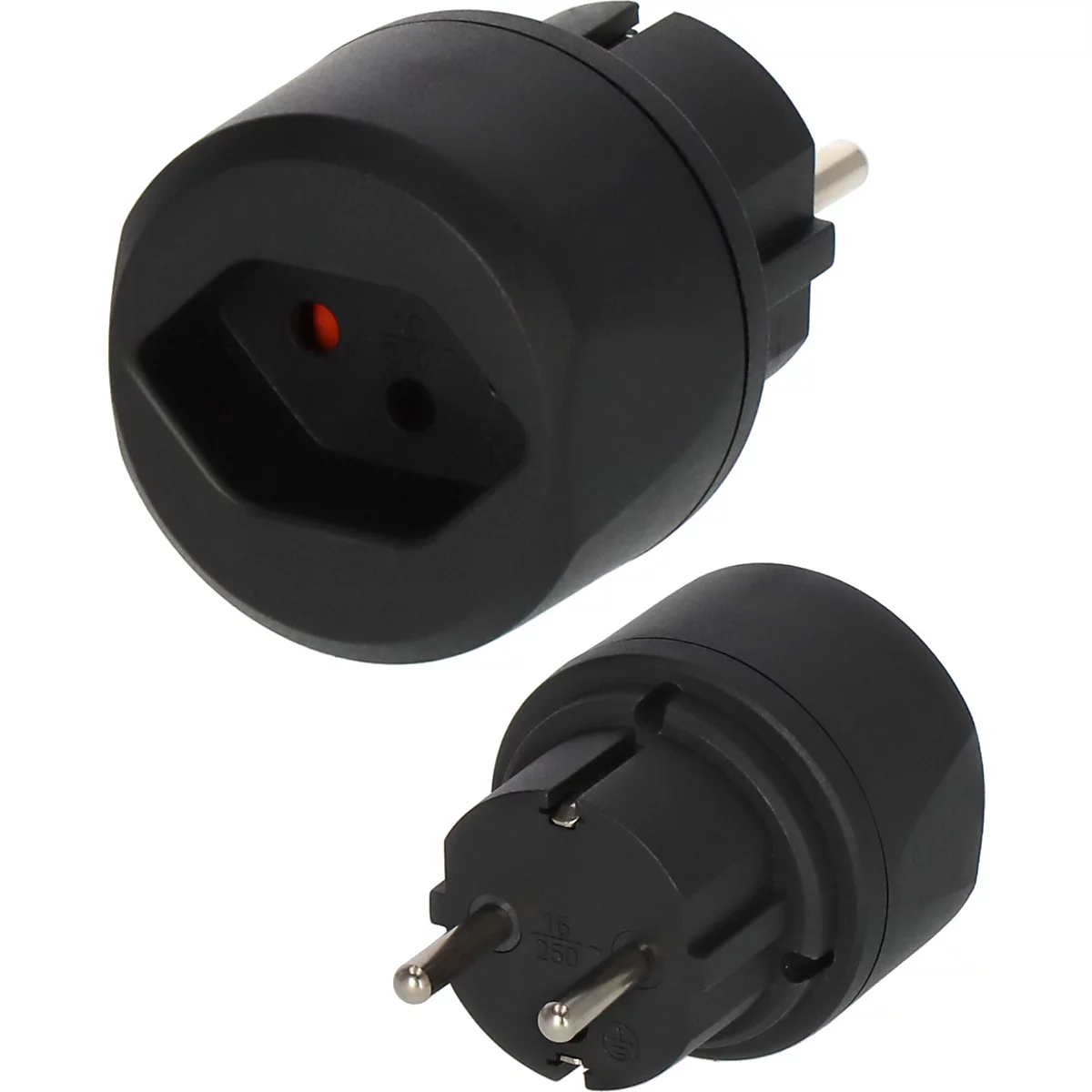 Brennenstuhl Reisestecker-Adapter, CH, für Stecker Typ E und F, Schutzkontakt