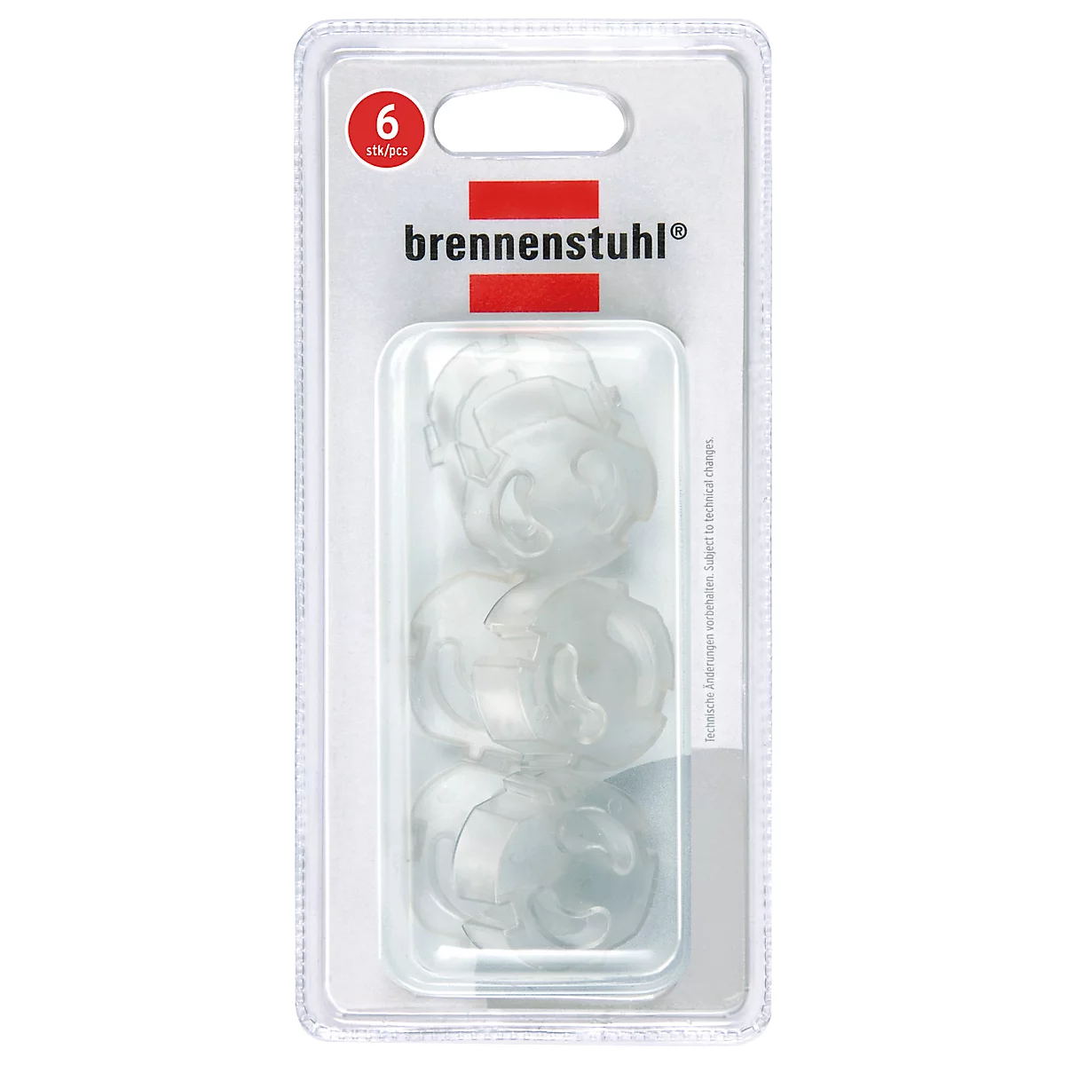 Brennenstuhl Schuko contactdoos aanrakingsbeveiliging, voor stekker type F, transparant, 6 stuks