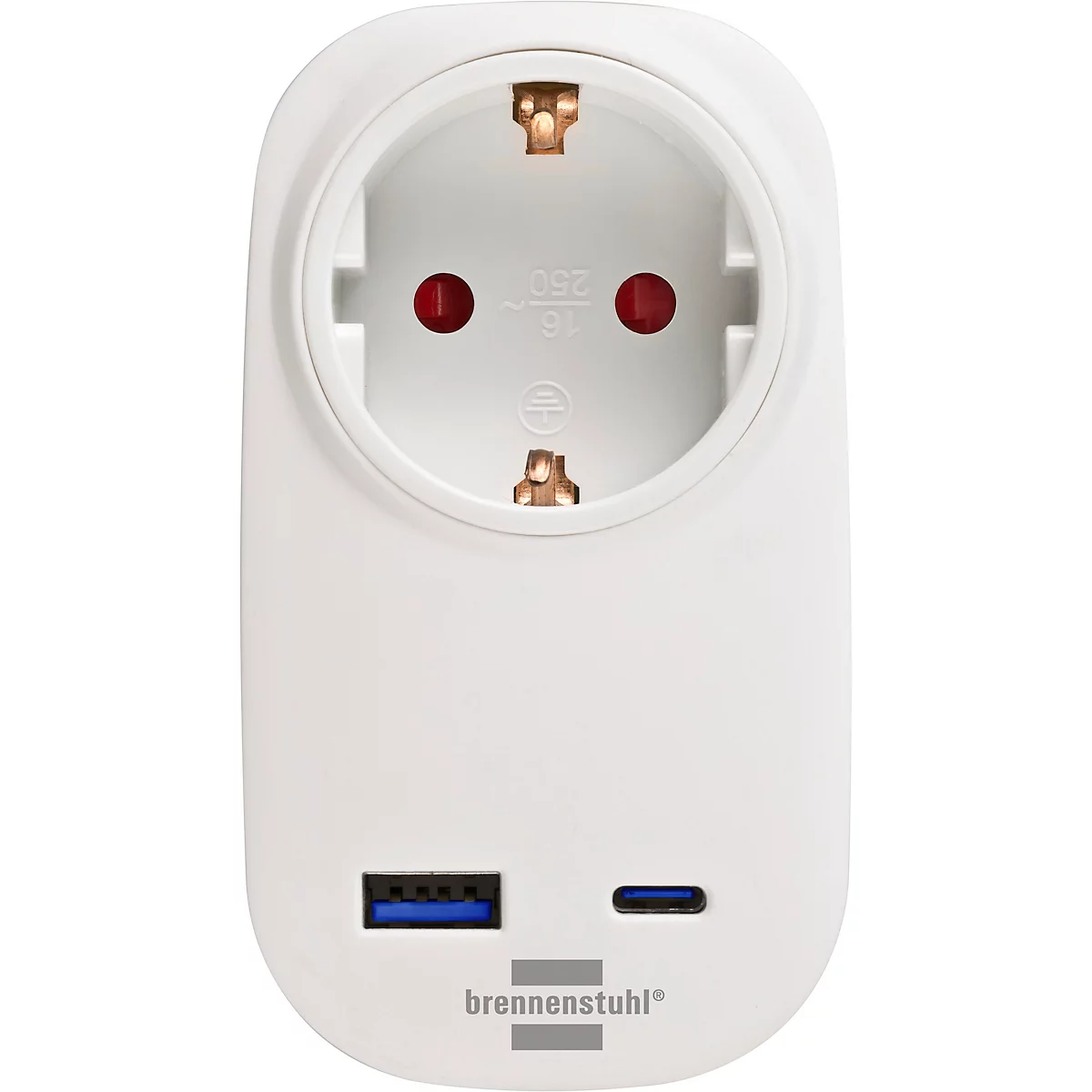 Rotes Kreissymbol mit weißem USB-Charger-Schriftzug und USB-Stecker Symbol.