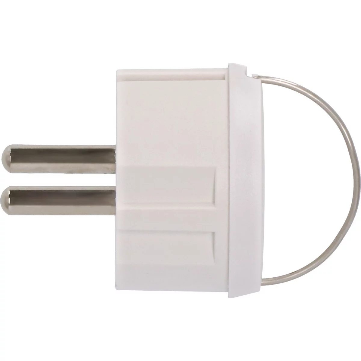 Meervoudig stopcontact met open en gesloten deksels en een kabel.