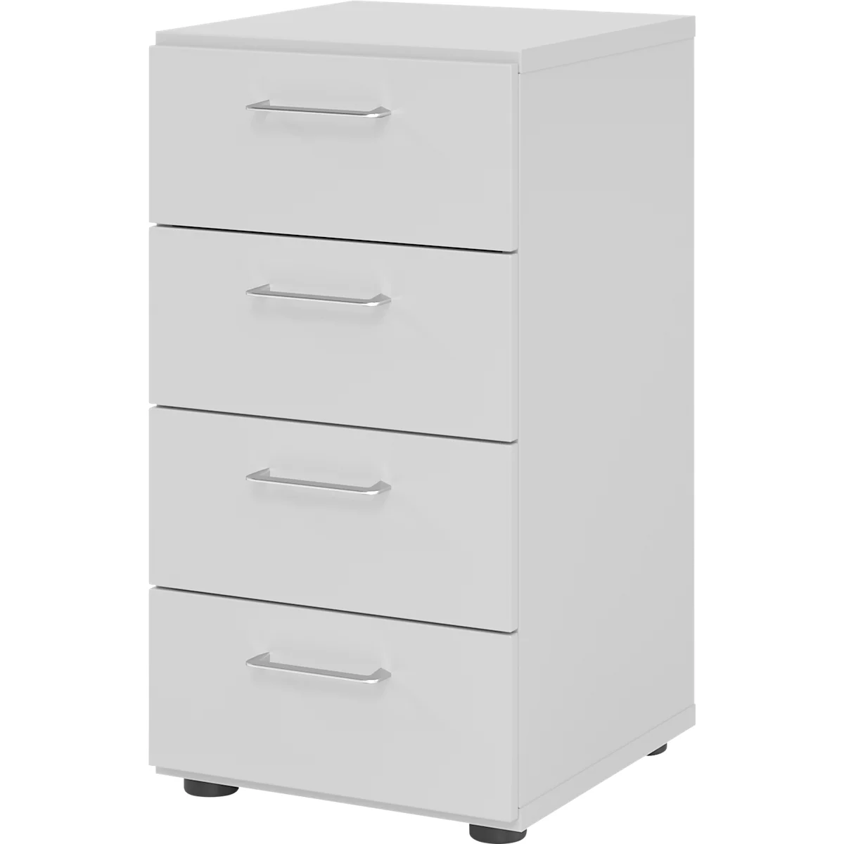 Breno ladekast, 4 laden, metalen handgrepen, B 400 x D 420 x H 748 mm, lichtgrijs/lichtgrijs