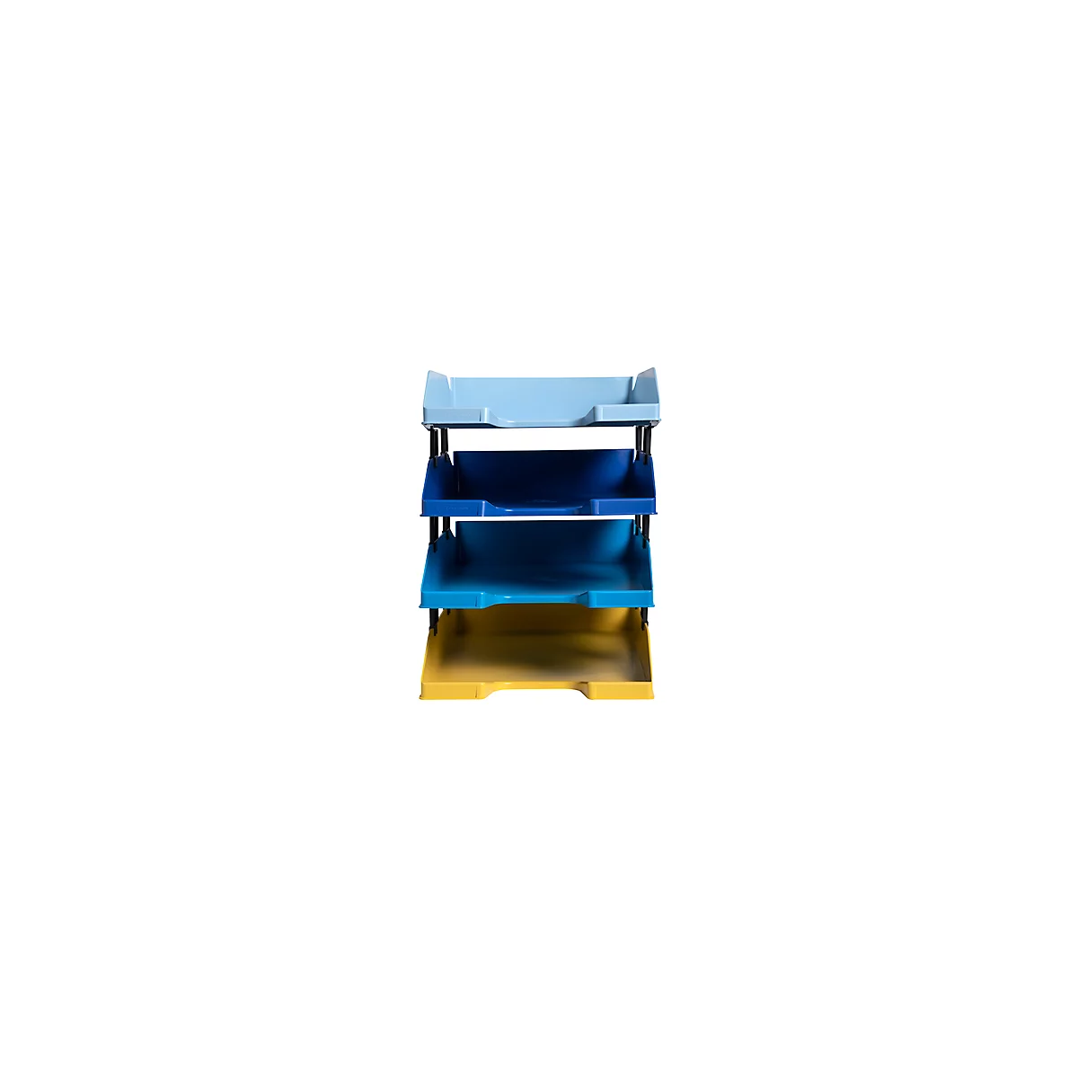 Briefablage Set Exacompta BEE BLUE Combo-Midi, 4-teilig, für Format A4+, stapelbar, Etikettenhalter, Blauer Engel, Polystyrol, mehrfarbig