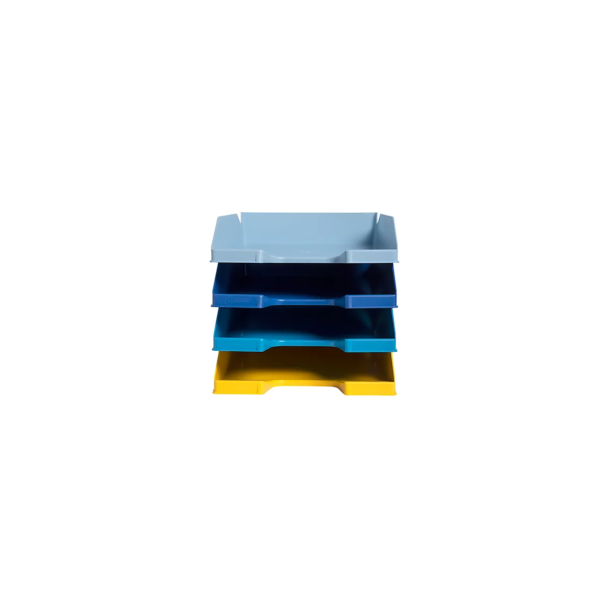 Briefablage Set Exacompta BEE BLUE Combo-Midi, 4-teilig, für Format A4+, stapelbar, Etikettenhalter, Blauer Engel, Polystyrol, mehrfarbig