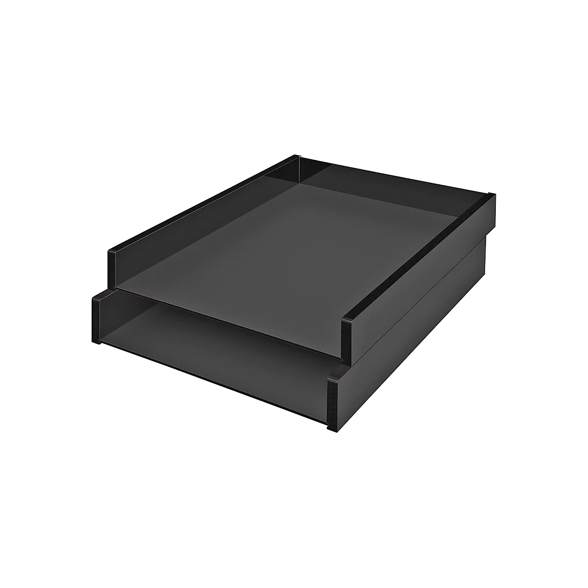 Briefablage WEDO Black Office, A4, schwarz mattiert/glänzend, stapelbar