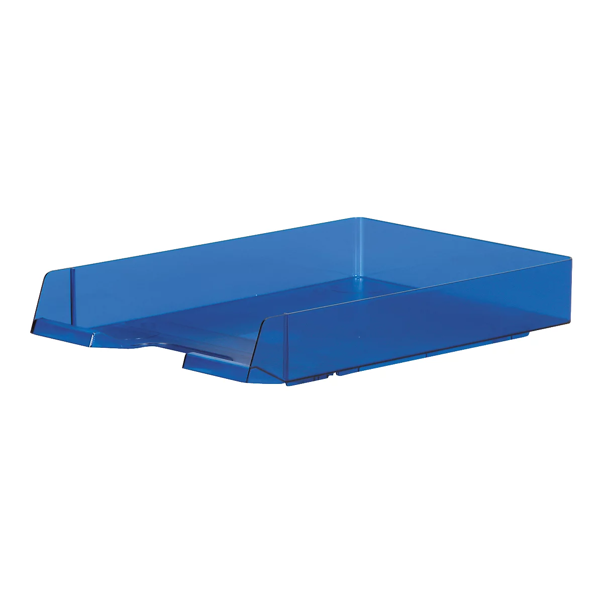 Briefkorb Biella Parat-Plast, für Dokumente bis zu C4, L 350 x B 245 x H 60 mm, transparent blau