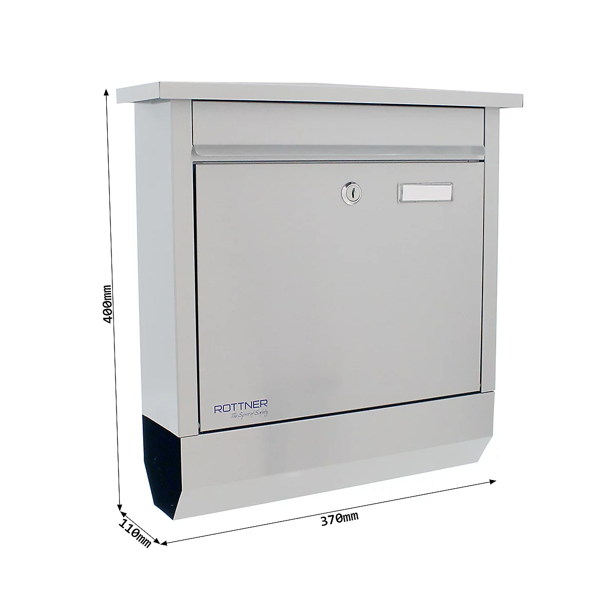 Brievenbus Lettero Inox, postrol, roestvrij staal