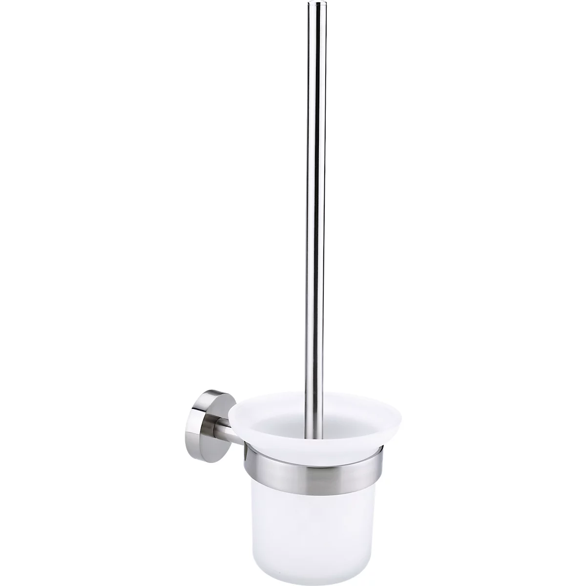 Brosse WC tesa Moon, fixation sans perçage, solution adhésive incluse, amovible, aspect inox