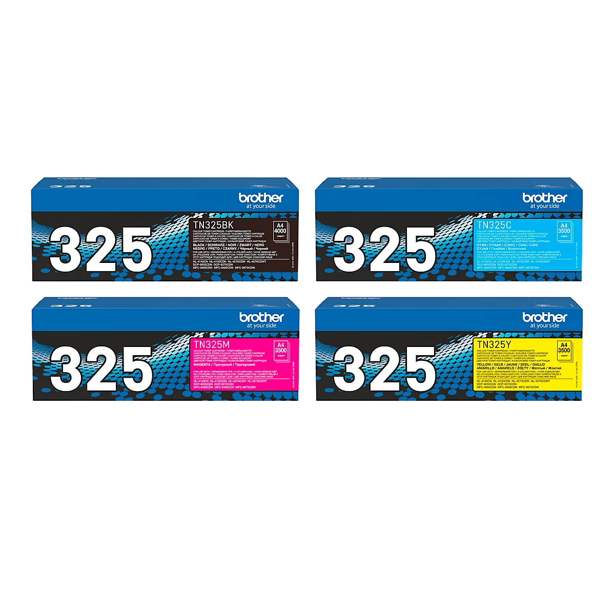 Brother 4 Toner TN-325, cyan, magenta, gelb, schwarz, original