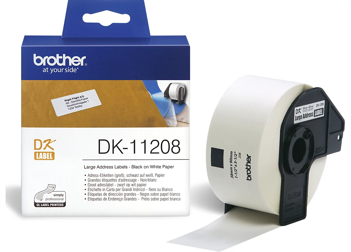 Brother Adress-Etiketten DK-11208, 38x90 mm, 400 Stück