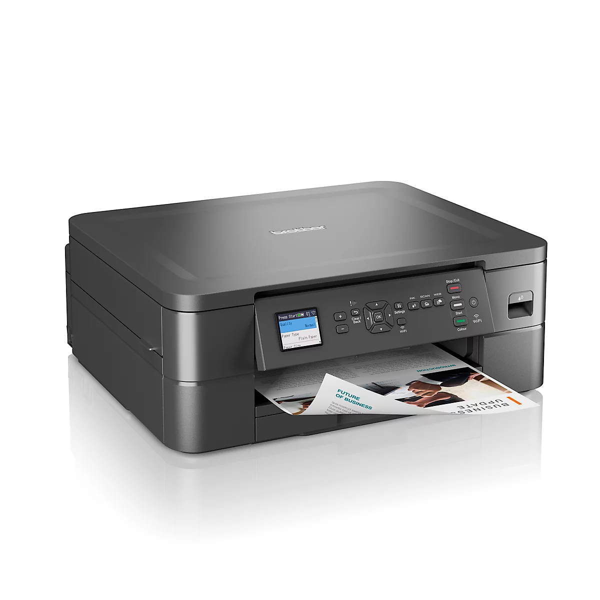 Brother DCP-J1050DW multifunctionele printer, zwart-wit/kleuren, 3-in-1, USB/WLAN/WI-FI, auto-duplex/mobiel printen, tot A4, incl. CMYK-cartridges