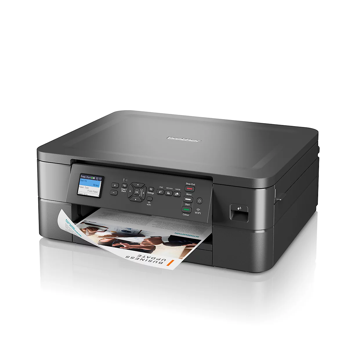 Brother DCP-J1050DW multifunctionele printer, zwart-wit/kleuren, 3-in-1, USB/WLAN/WI-FI, auto-duplex/mobiel printen, tot A4, incl. CMYK-cartridges