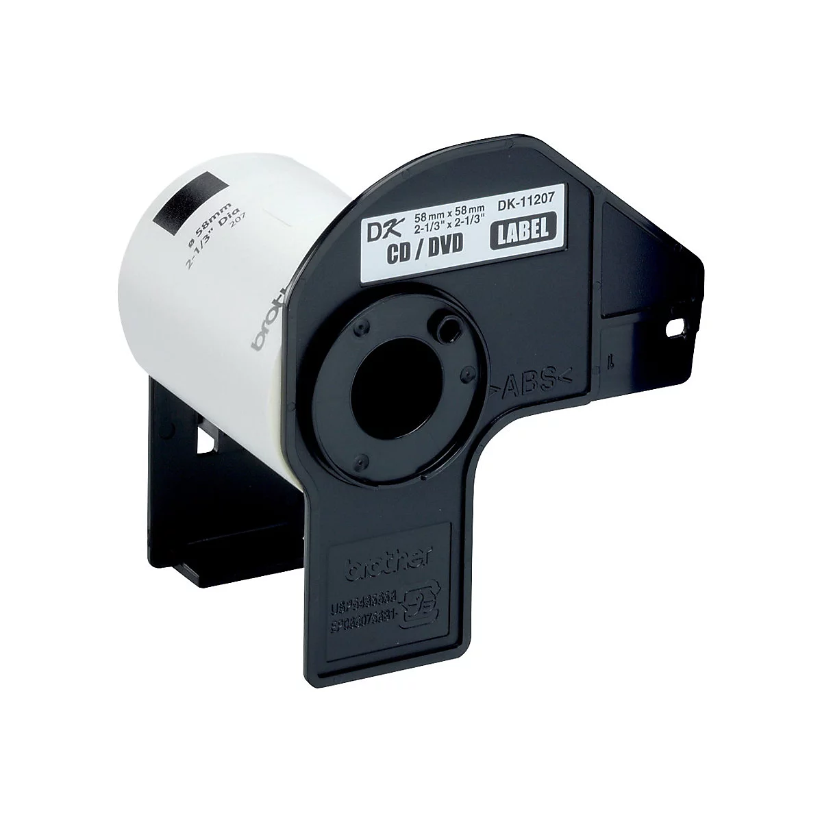 Brother DK-11207 - Schwarz auf Weiß - 100 CD/DVD-Etiketten - für Brother QL-1050, 1060, 1110, 500, 550, 560, 570, 580, 600, 650, 700, 710, 720, 820