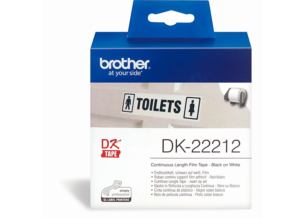 Brother Endlos-Etikett DK-22212, 62mm x 15,24m, Film weiß