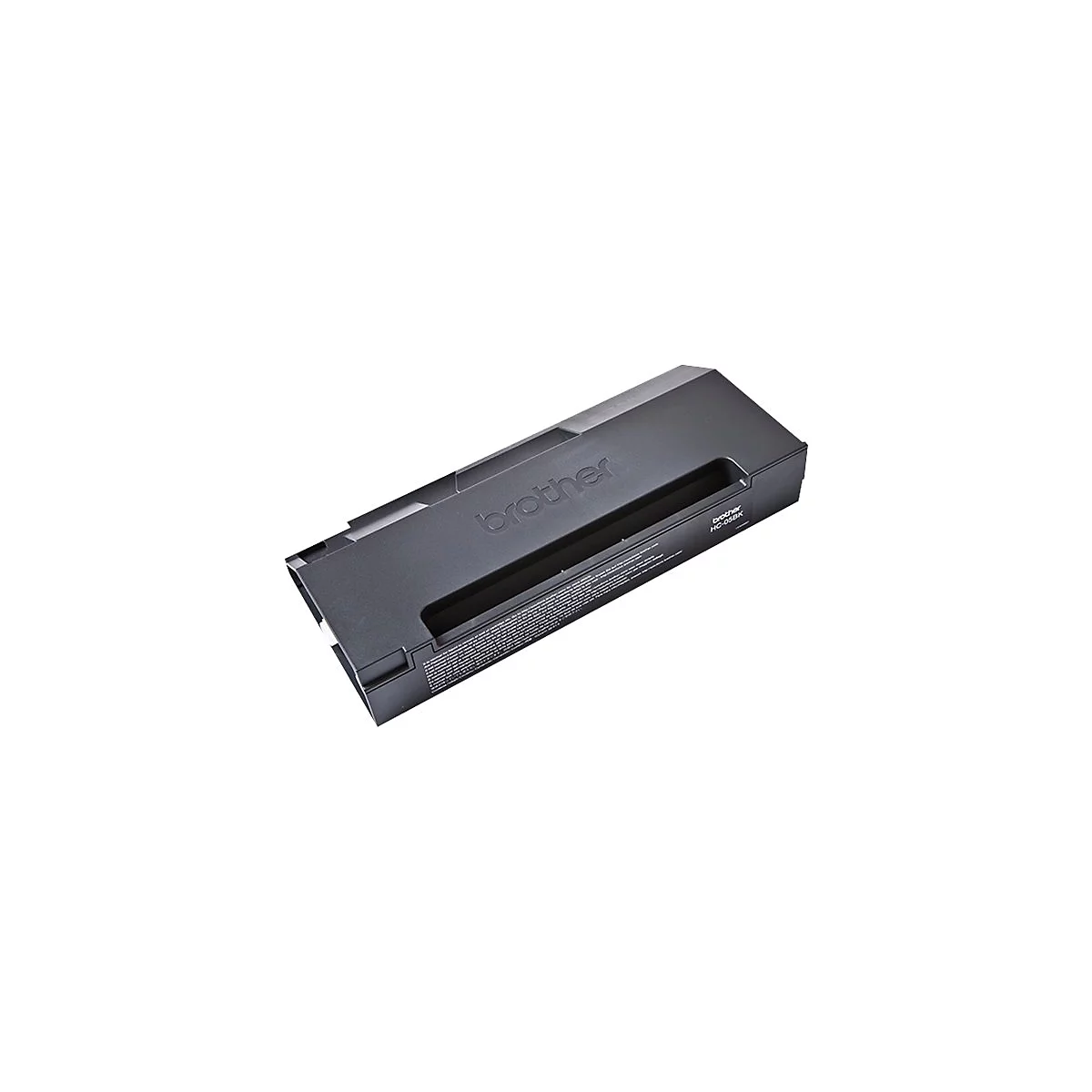 Cartouche d'encre noire Brother. Avec le mot "Brother" et "HC-05BK".