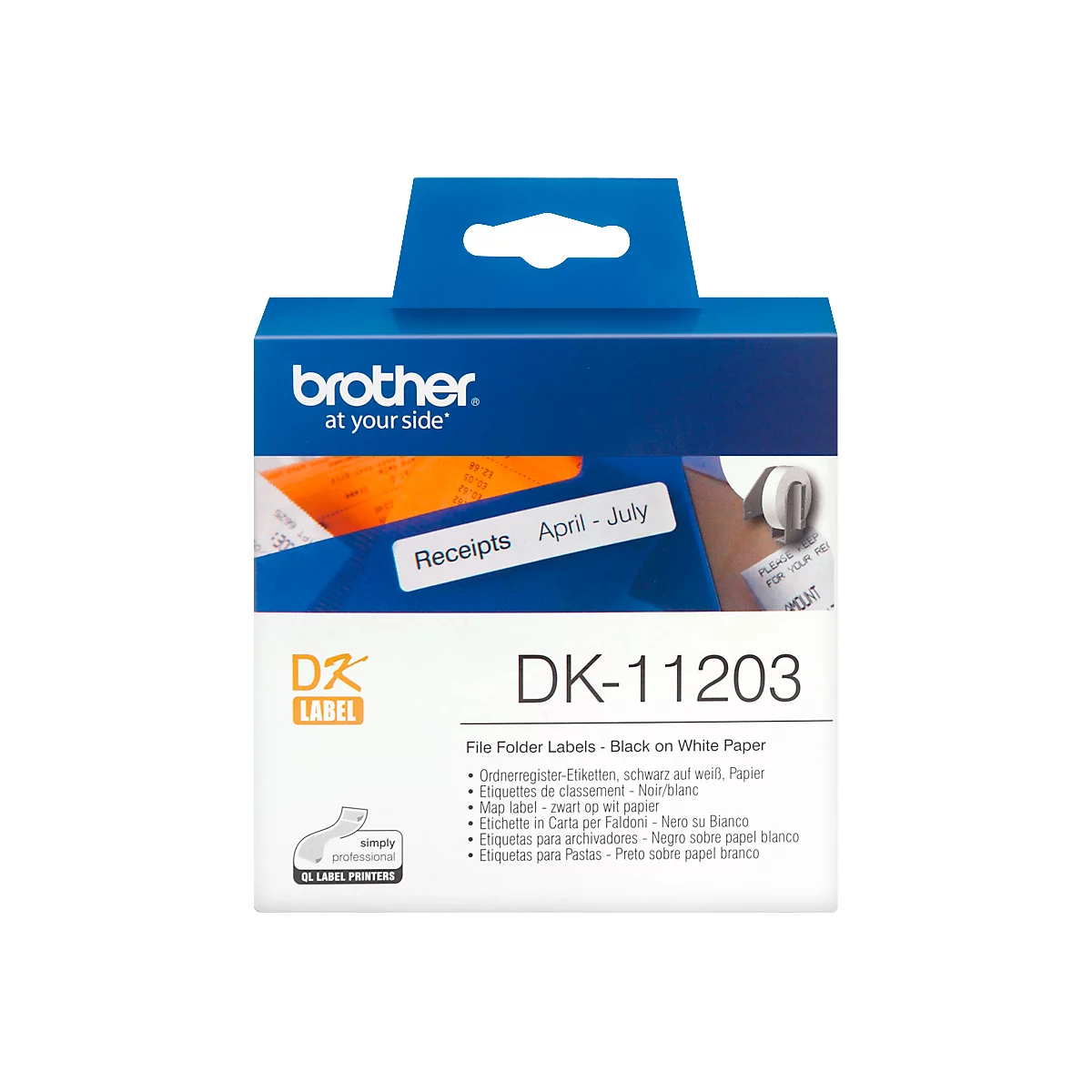 BROTHER indexbladen-etiketten DK-11203, 17x87 mm, 300 stuks