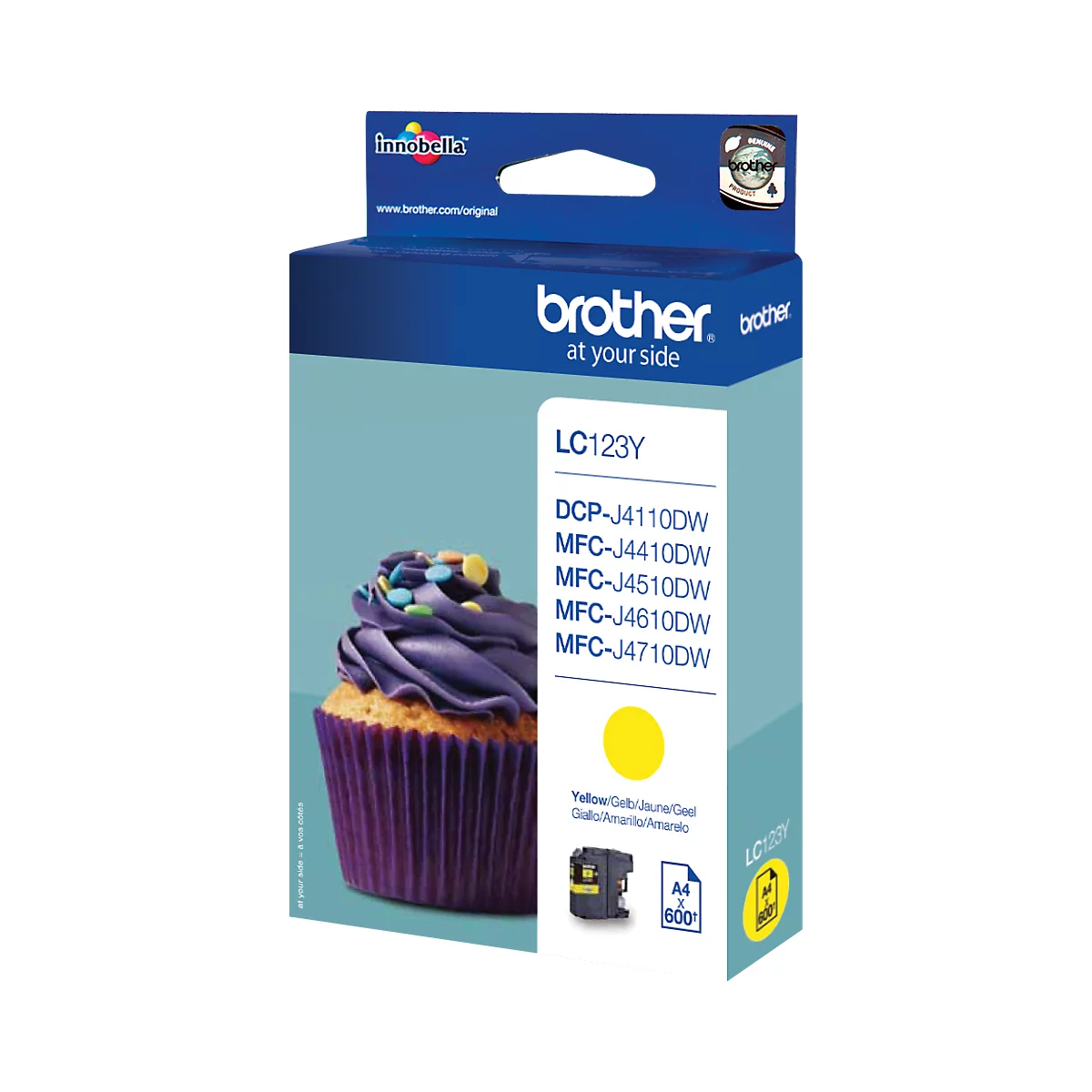 Brother inktcartridge LC-123Y, geel