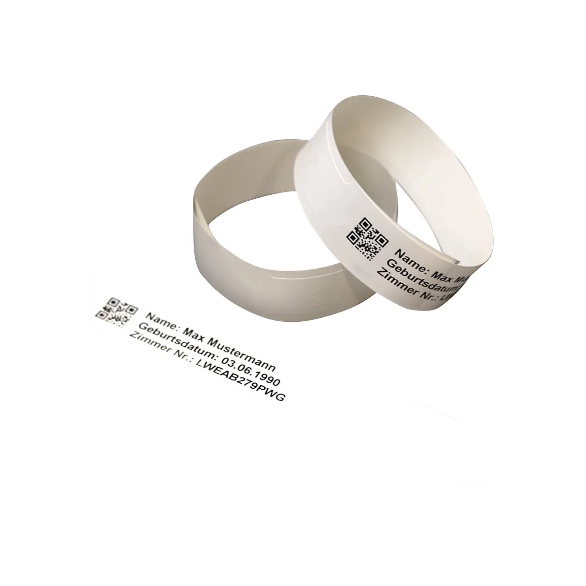 Brother - Klebeverschluss - weiß - 25 x 279 mm 200 Stck. (1 Rolle(n) x 200) Erwachsenenarmbänder - für Brother TD-2130N, TD-2130NHC, TD-2130NSA