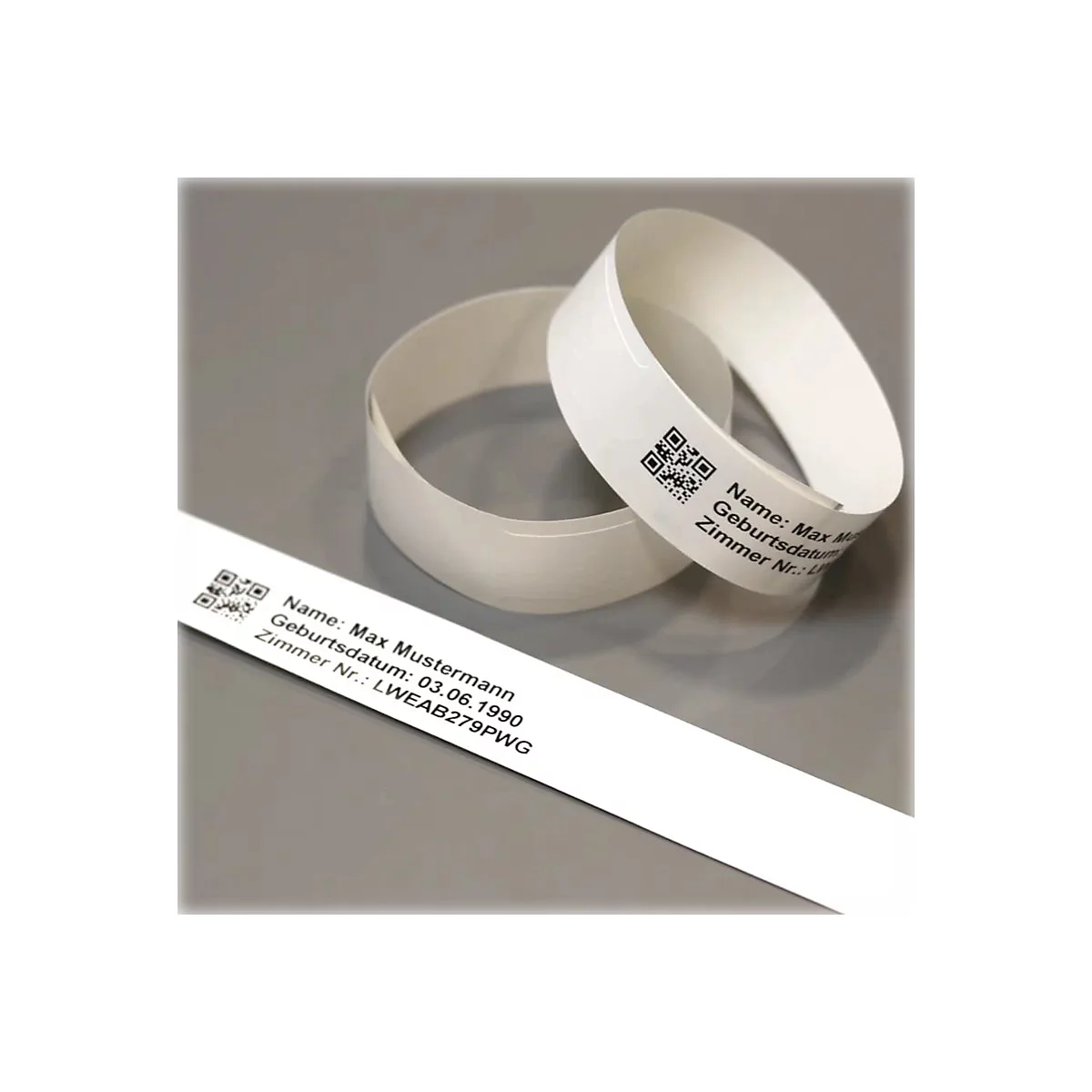 Brother - Klebeverschluss - weiß - 25 x 279 mm 200 Stck. (1 Rolle(n) x 200) Erwachsenenarmbänder - für Brother TD-2130N, TD-2130NHC, TD-2130NSA