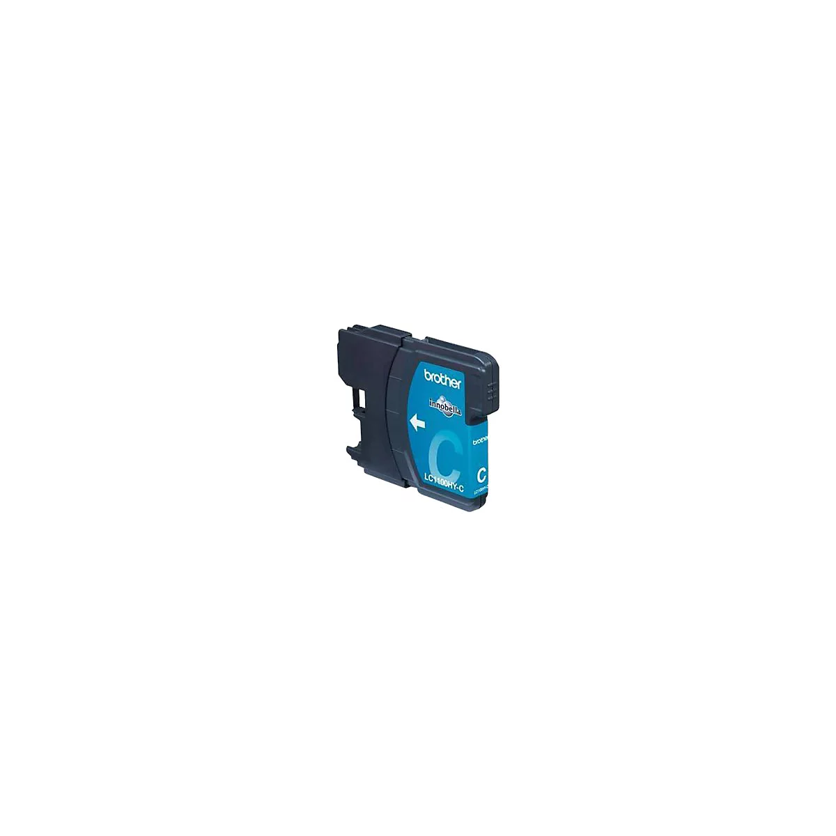 Blaue Brother LC1100HY-C Tintenpatrone vor weißem Hintergrund.