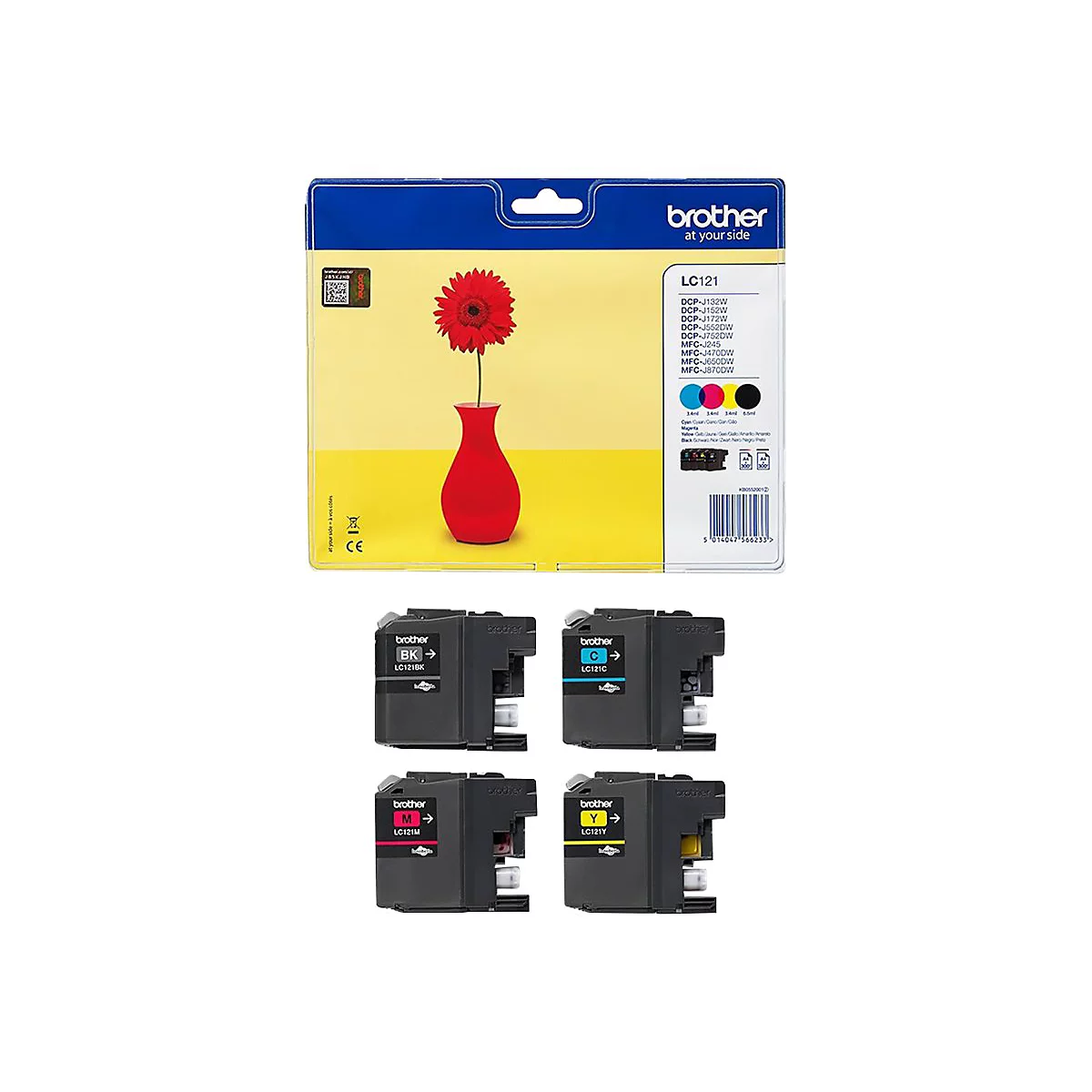 Brother LC121 Value Pack - Schwarz, Gelb, Cyan, Magenta - original - Tintenpatrone