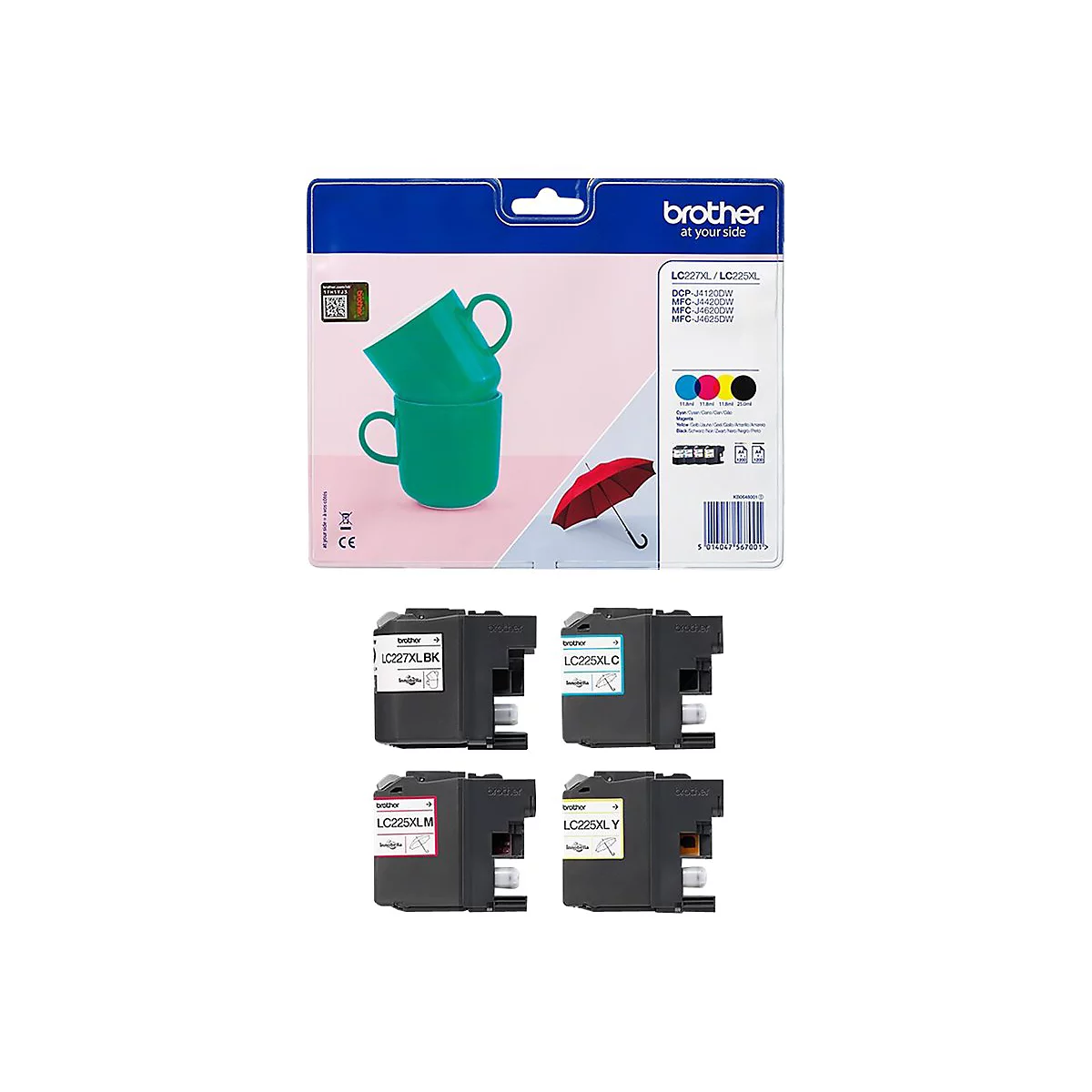 Brother LC227XLVALBP - 4er-Pack - Hohe Ergiebigkeit - Schwarz, Gelb, Cyan, Magenta - original - Tintenpatrone