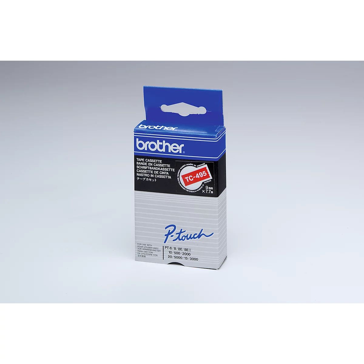 Brother lint beletteringssysteem TC-495, 9 mm breed, rood/wit
