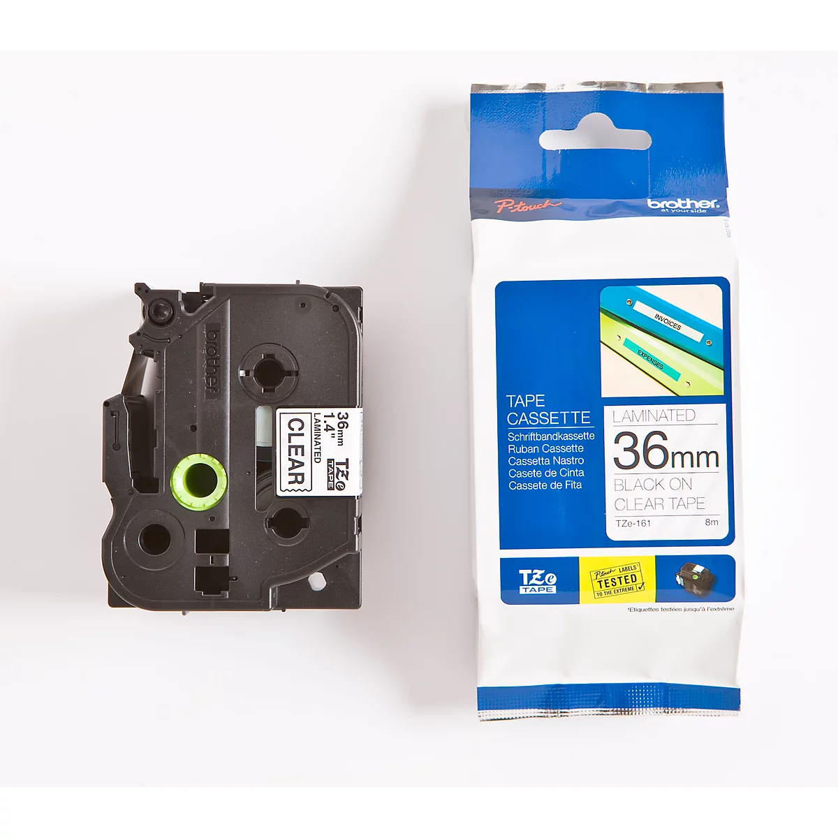 Brother lint beletteringssysteem TZe-161, 36 mm, kleurloos/zwart
