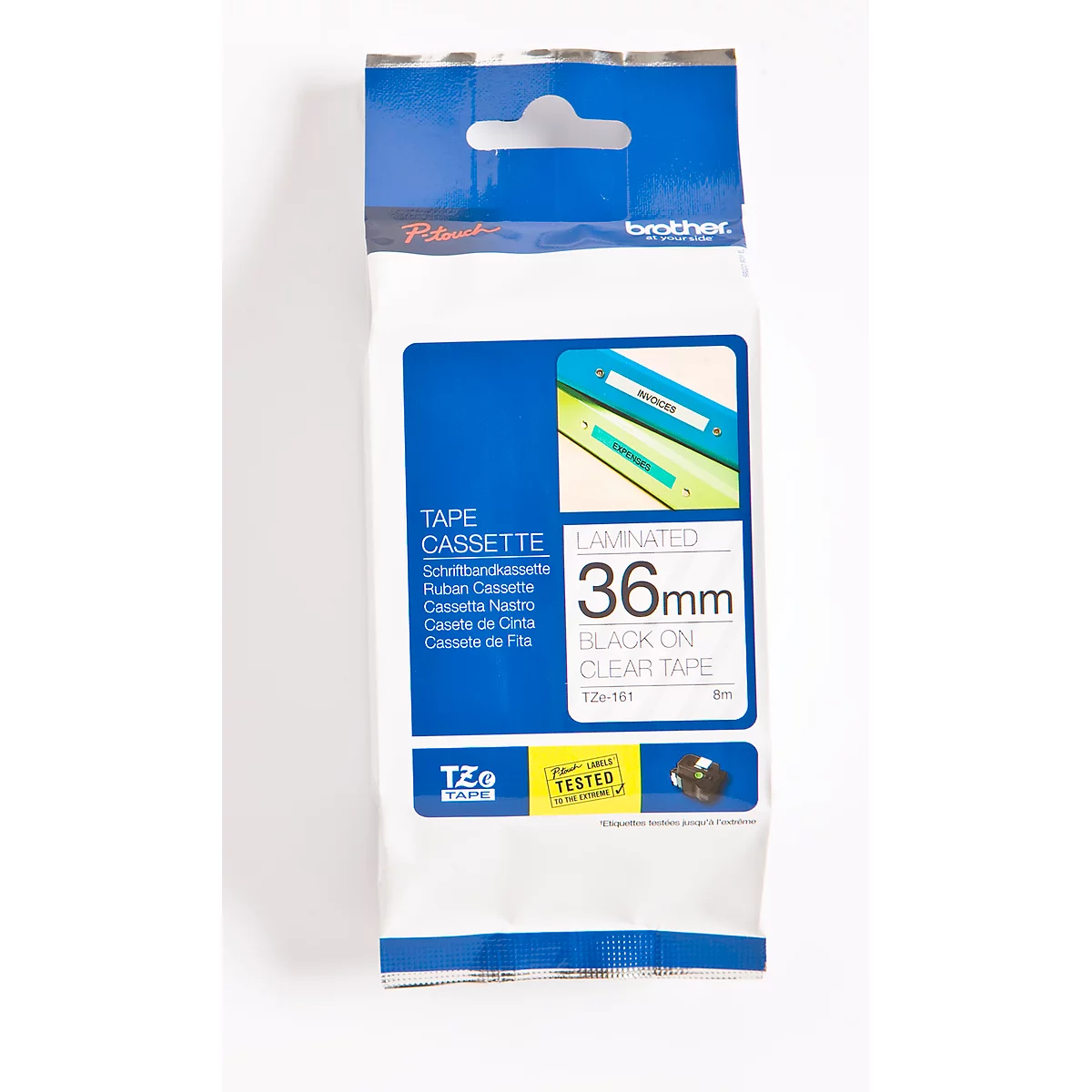 Brother lint beletteringssysteem TZe-161, 36 mm, kleurloos/zwart