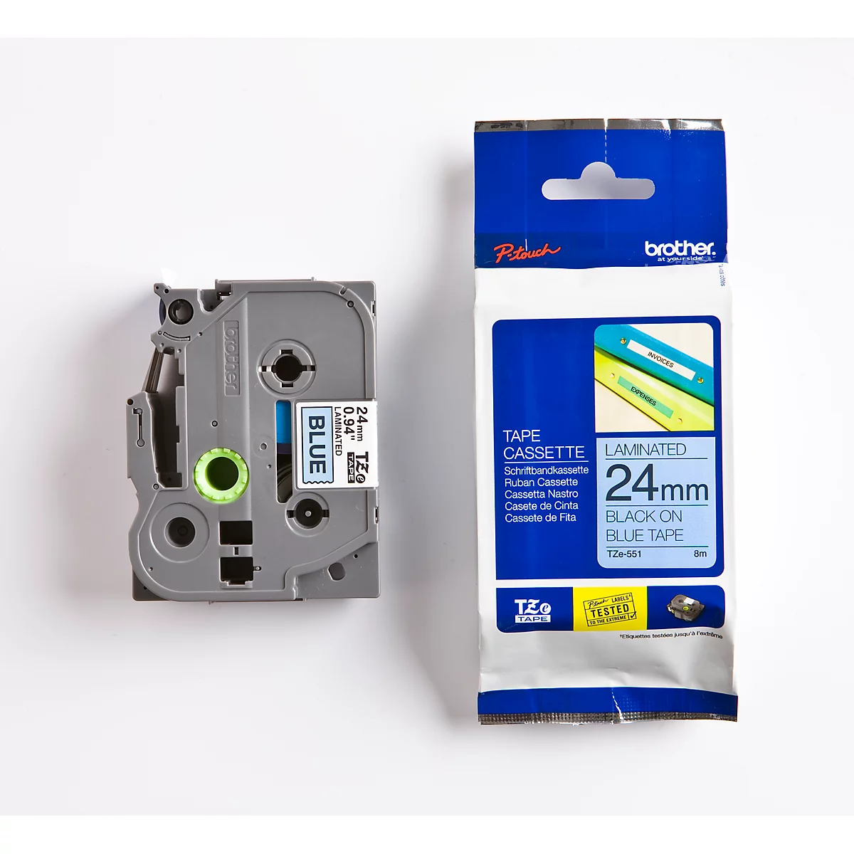 Brother lint beletteringssysteem TZe-551, 24 mm, blauw/zwart