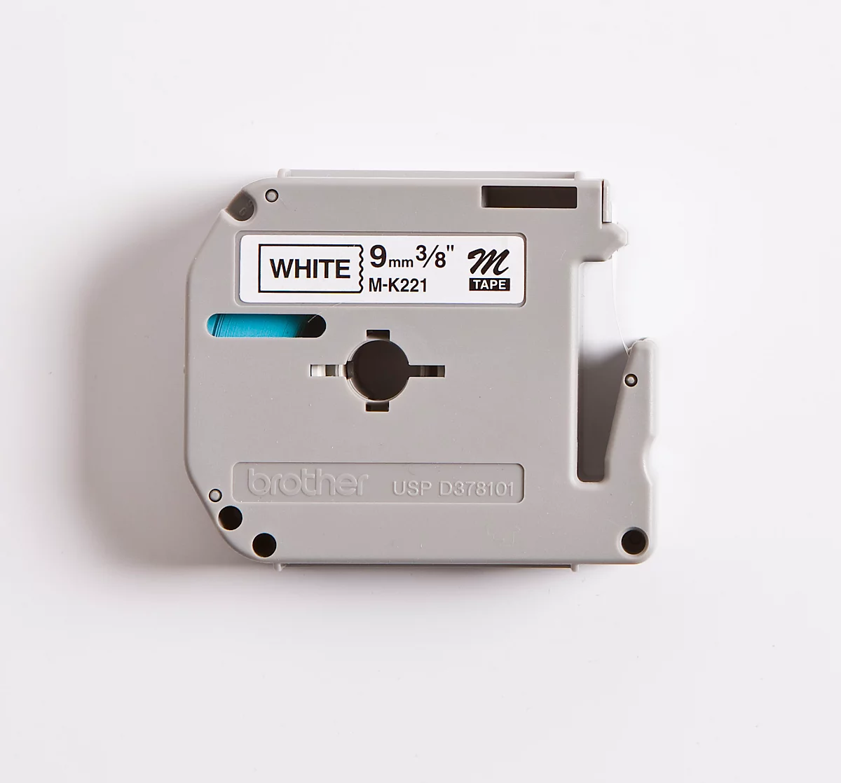 Brother M-Schriftbandkassette K 221, 9 mm, weiß/schwarz