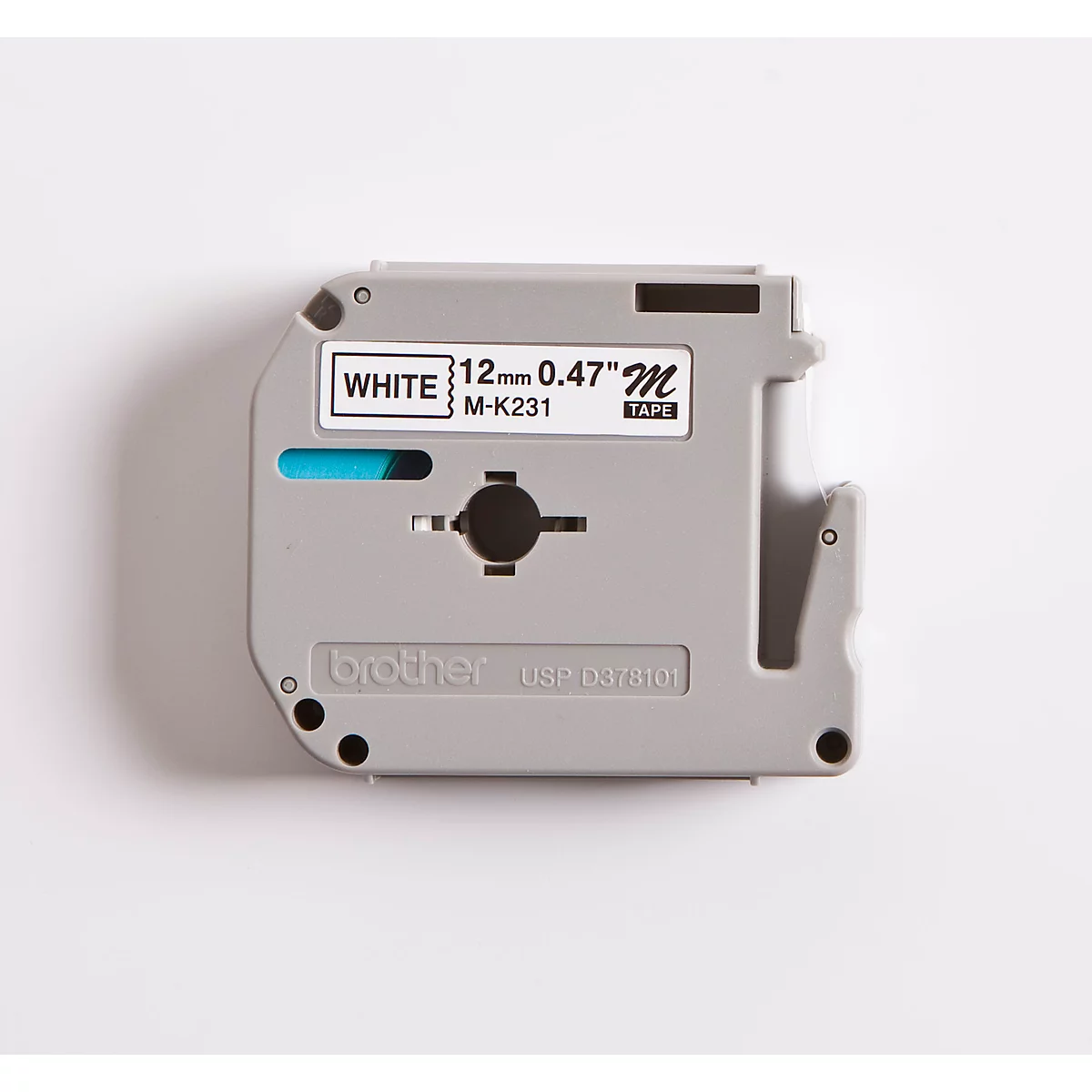 Brother M-Schriftbandkassette K 231, 12 mm, weiss/schwarz