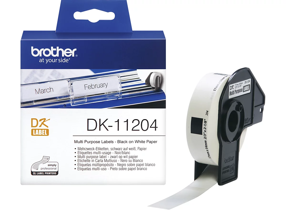 BROTHER Mehrzweck-Etiketten DK-11204, 17x54 mm, 400 Stück
