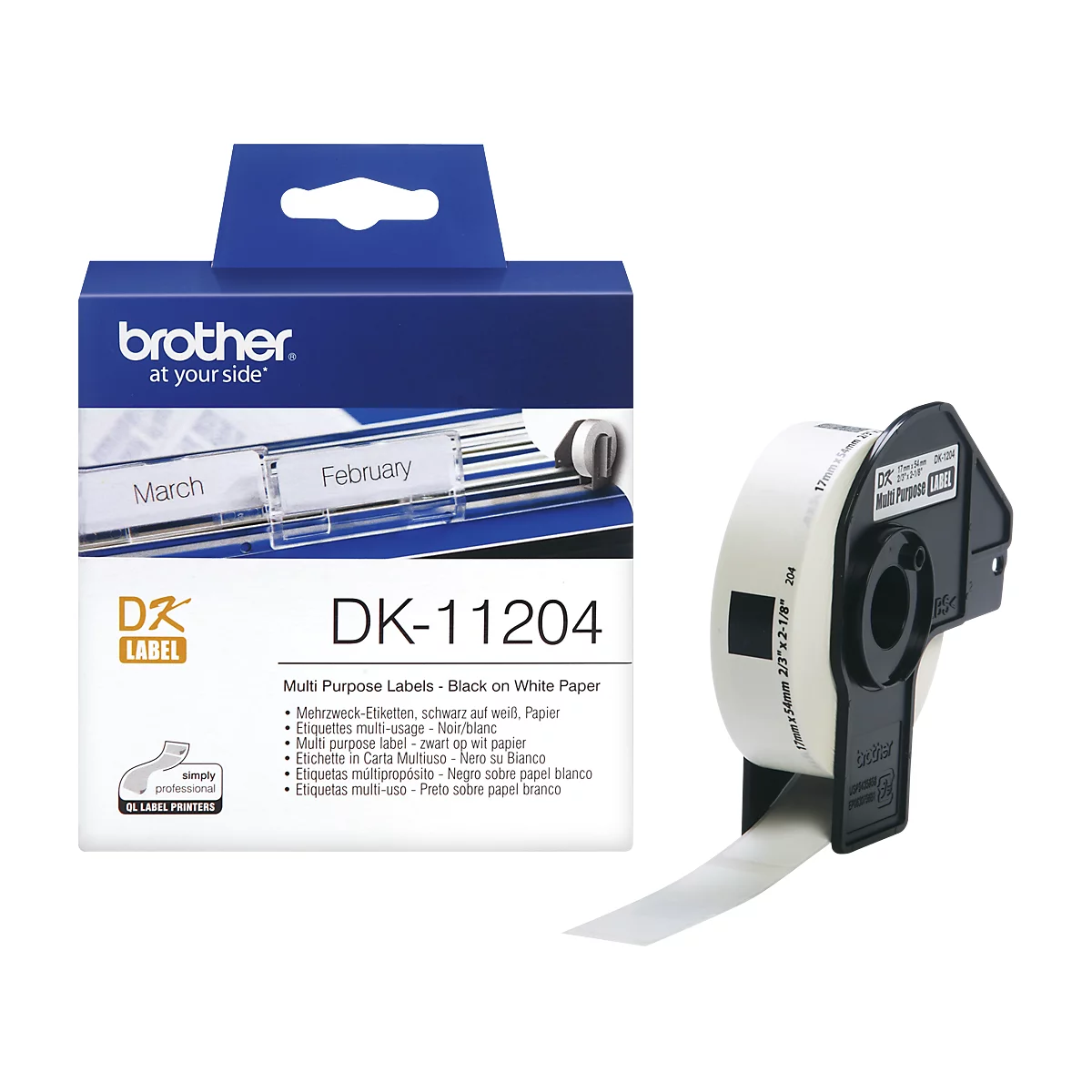 Brother multipurpose etiketten DK-11204, 17x54 mm, 400 stuks