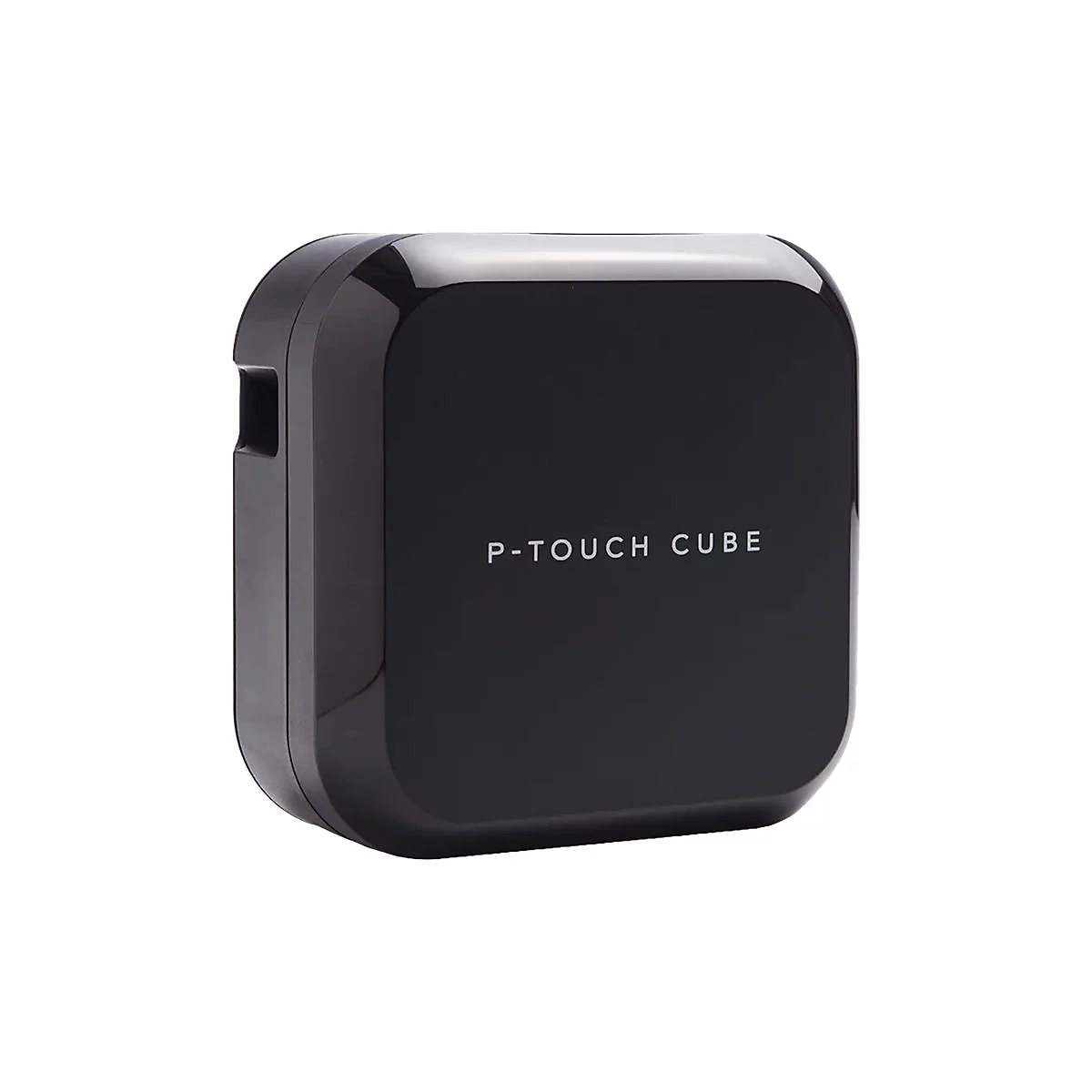 Schwarzer, abgerundeter WÃ¼rfel, auf dem P-TOUCH CUBE steht.