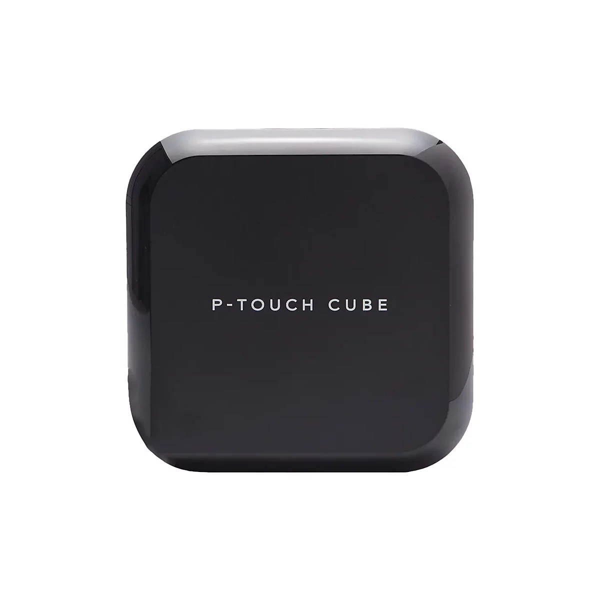 Schwarzer, abgerundeter WÃ¼rfel mit der Aufschrift P-TOUCH CUBE.