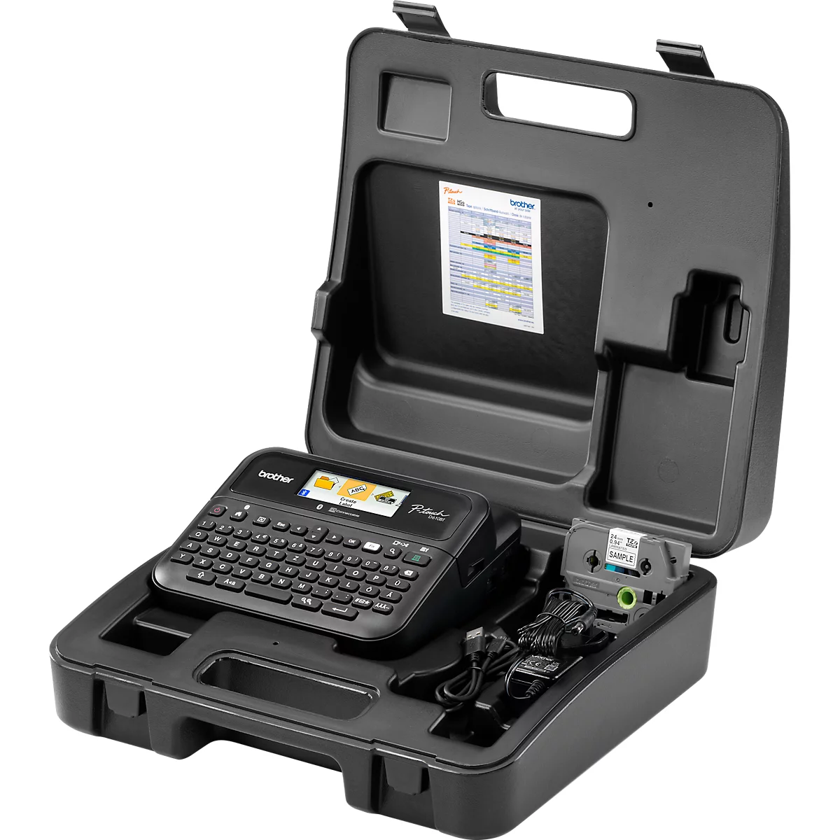 Brother PT-D610BTVP etiketteerder, thermische overdracht, voor 3,5-24 mm brede TZe-tapes, 30 mm/sec, USB/BT, accessoires