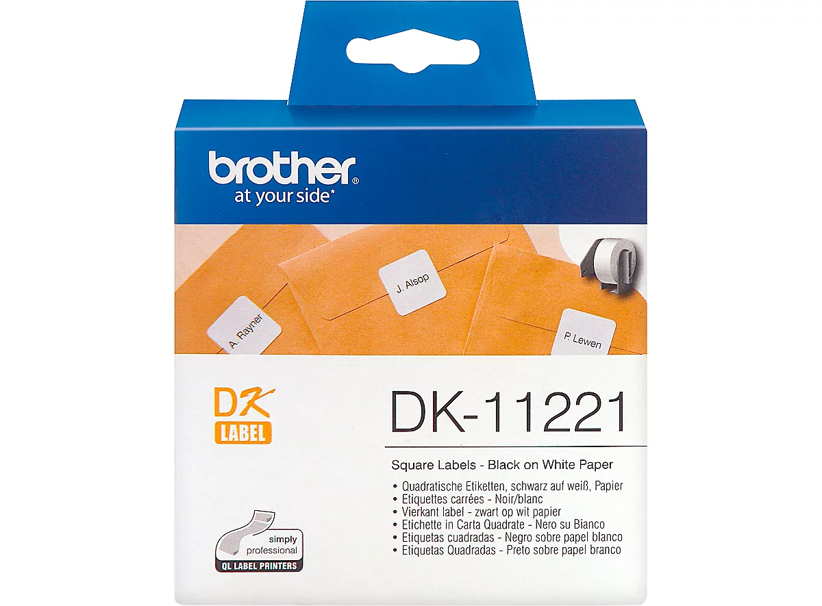 Brother Quadratische Etiketten DK-11221, 23x23 mm, 1000 Stück