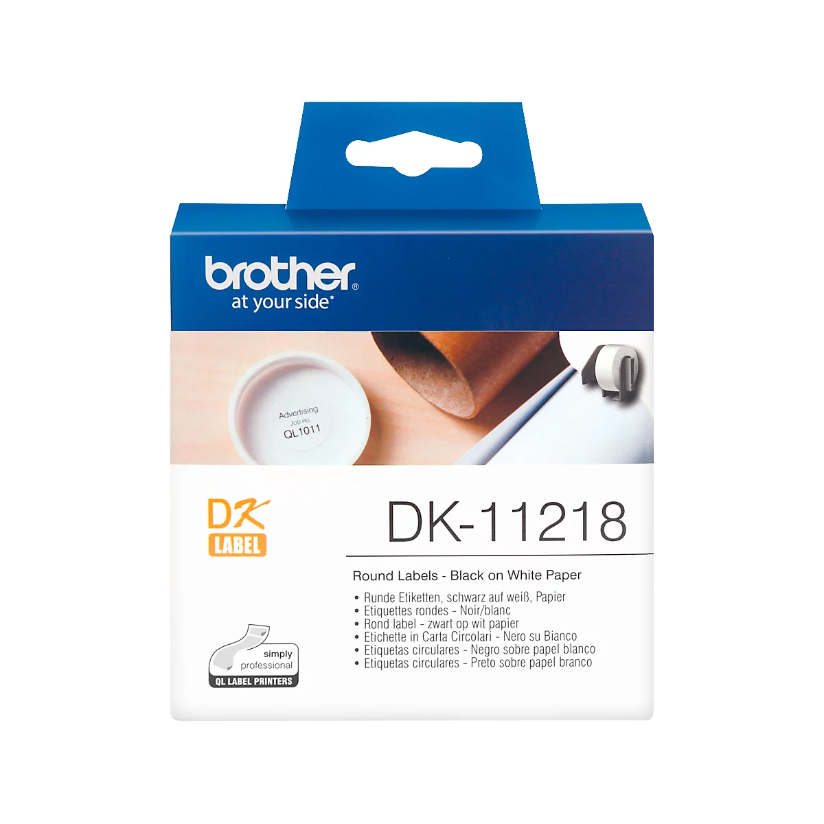 Brother ronde etiketten DK-11218, ø 24 mm, 1000 stuks