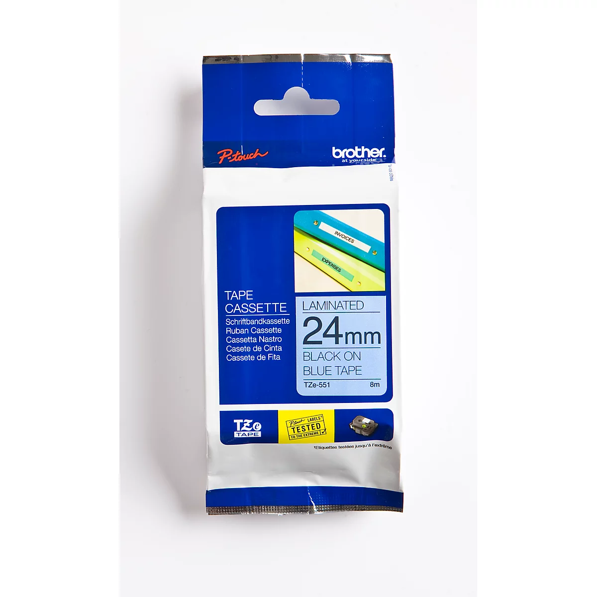 Brother Schriftbandkassette TZe-551, 24 mm, blau/schwarz