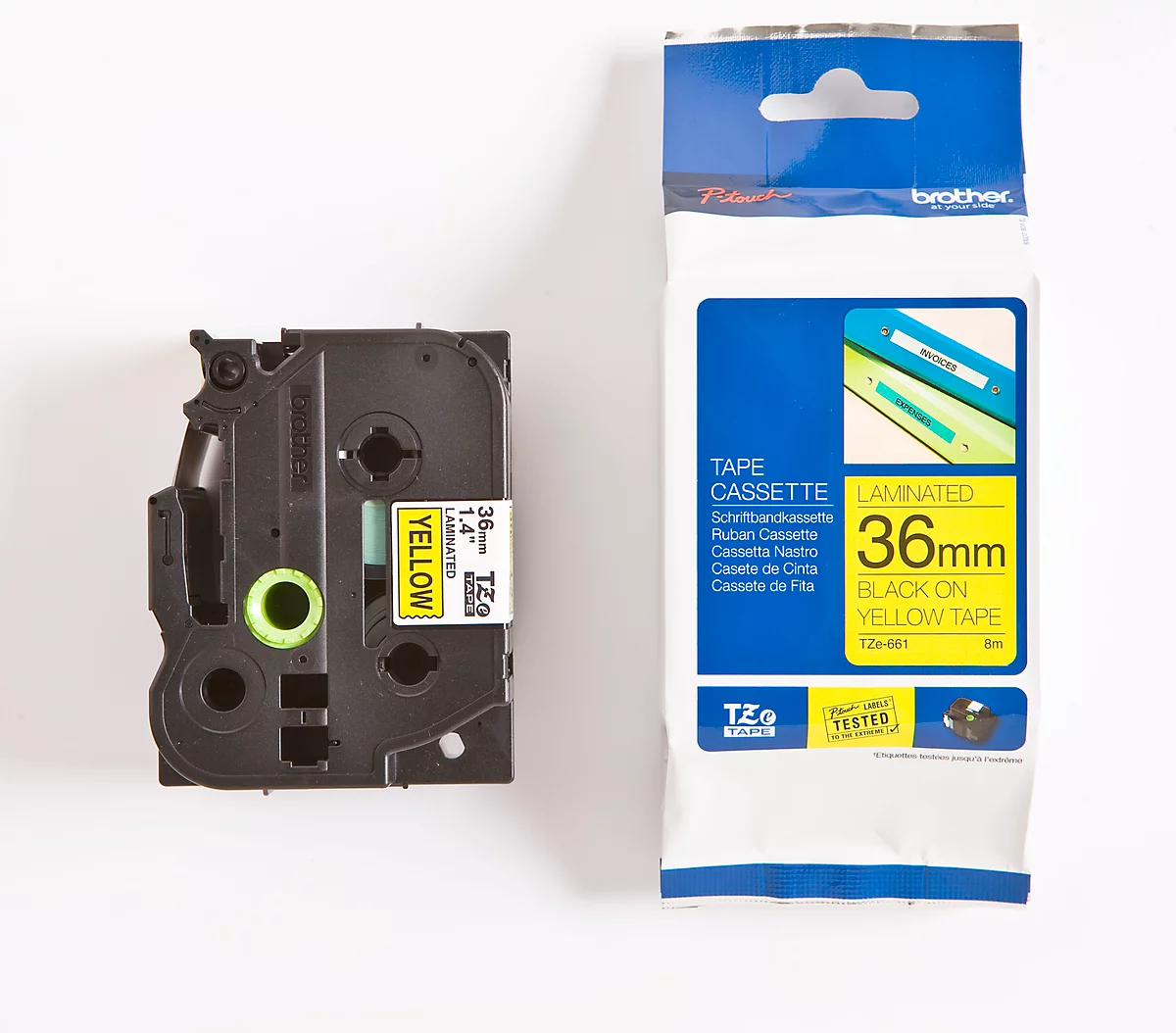 Brother Schriftbandkassette TZe-661, 36 mm, gelb/schwarz